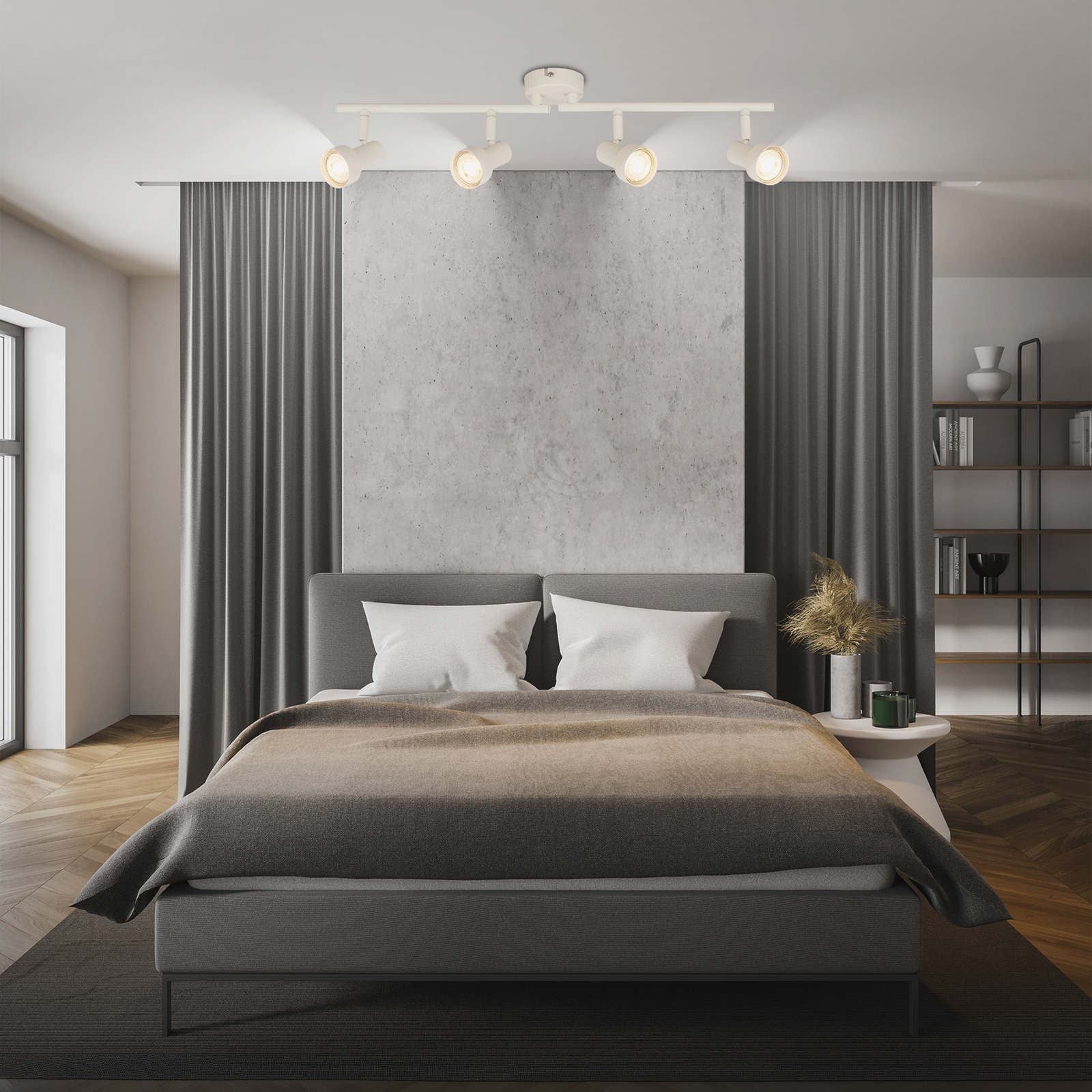 Downlight Tapp, blanco, longitud 61 cm, 4 luces, metal, GU10