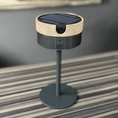 Solarna lampa stołowa LED Bateak, czarny / tekowo-szary, 2 700 K