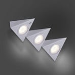 Lampada LED da mobili Theo, triangolo, set 3x