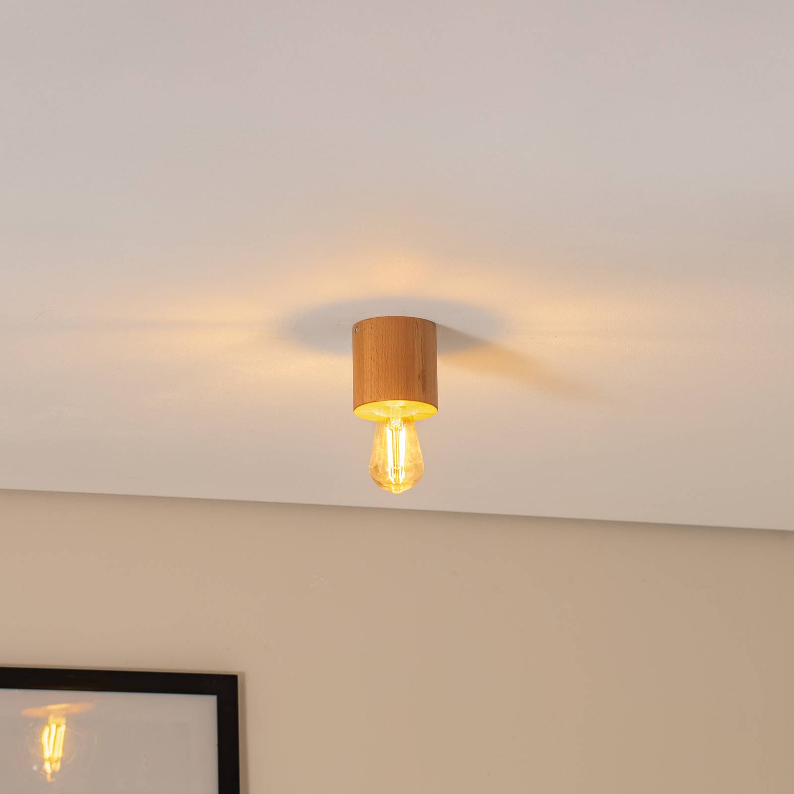 Envostar Peach Puff Deckenlampe, Zylinder aus Holz günstig online kaufen