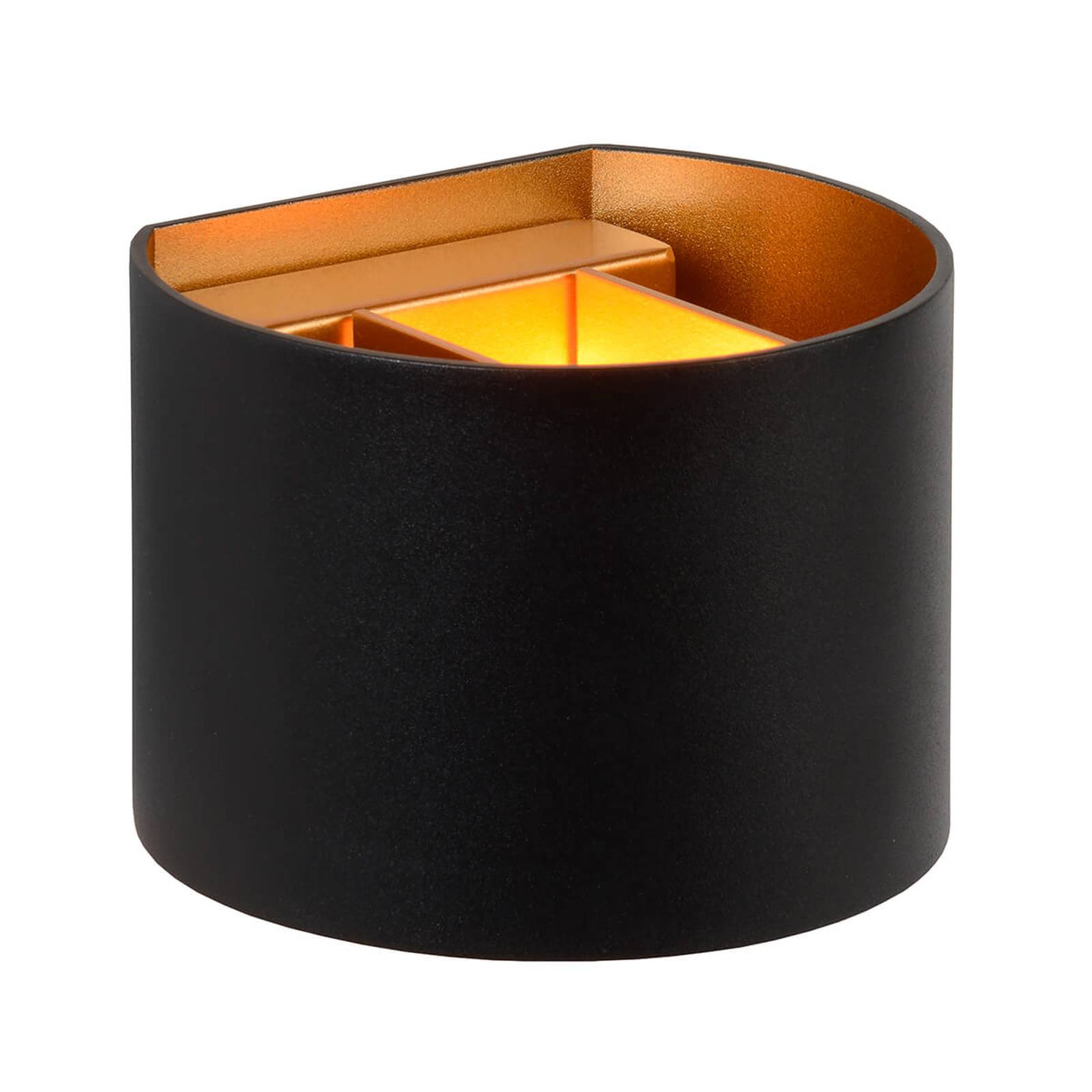 Lucide Kinkiet LED - lampa ?cienna - salon / jadalnia - czarna - aluminium - nowoczesny - ze ?ciemniaczem