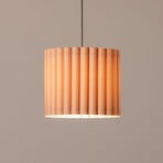 Aria pendant light, cappuccino, microfibre, E27