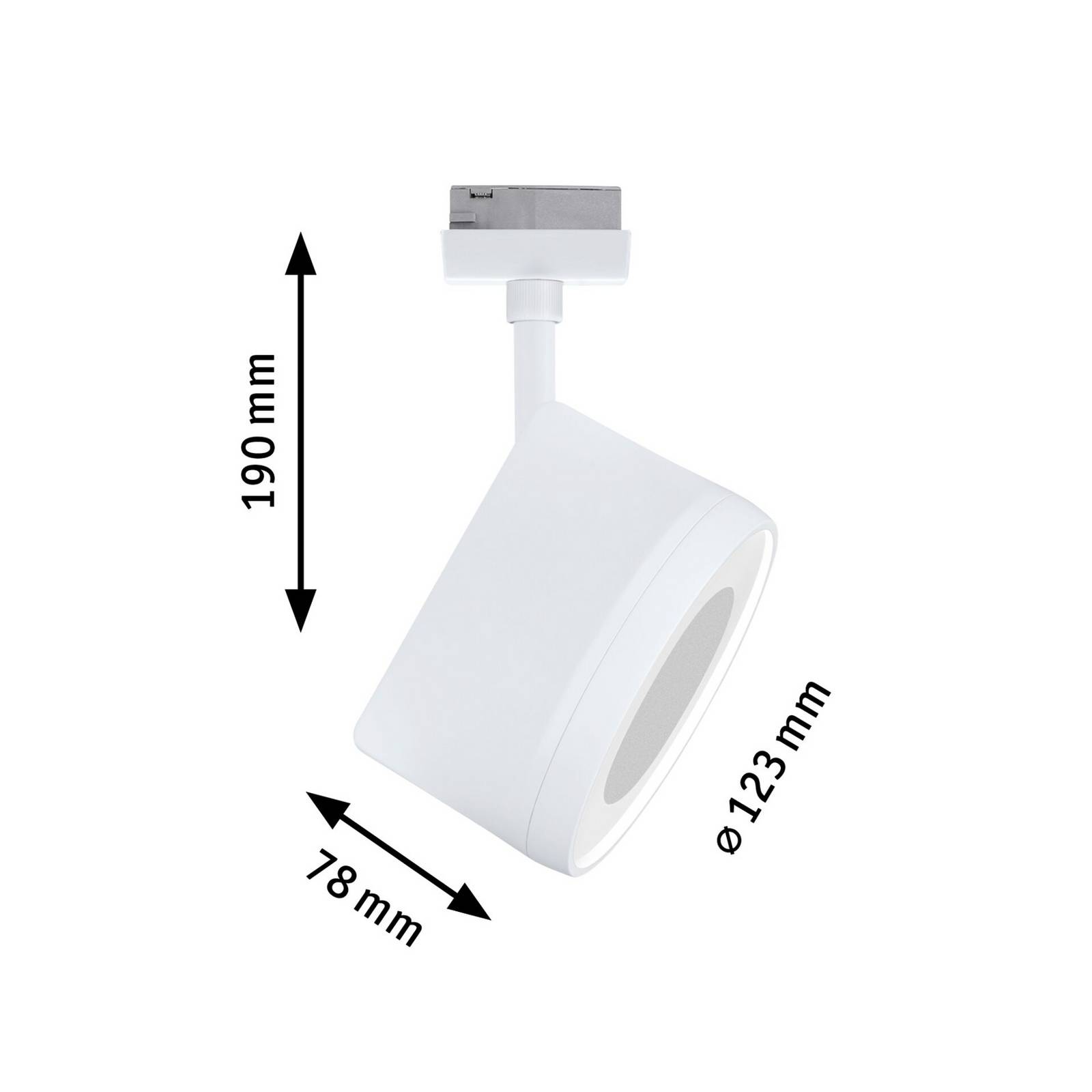 Paulmann URail LED spot Arena, signal white, 2,700 K, dimmable