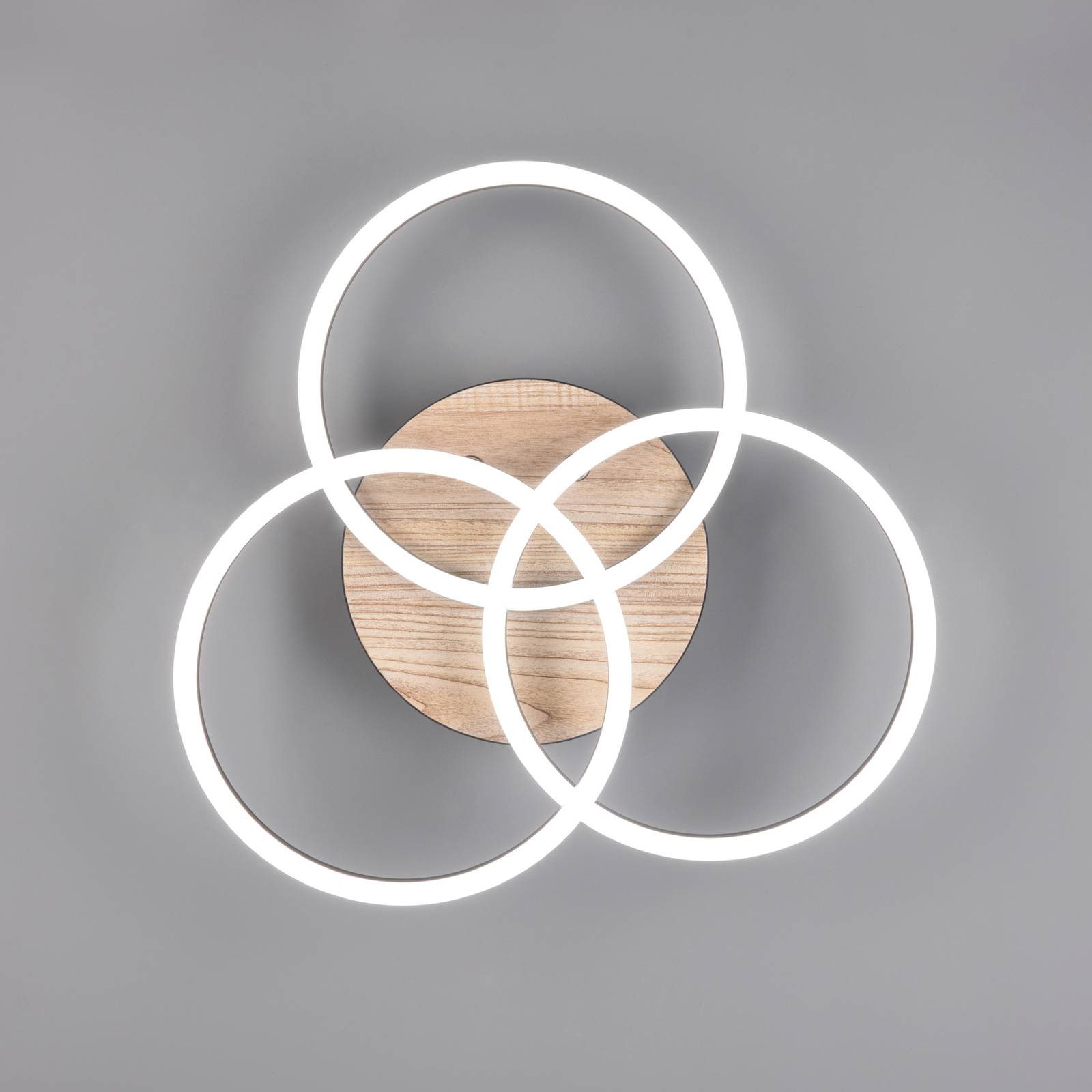 Reality Leuchten LED stropní světlo Circle 3 zdroje ovladač dřevo