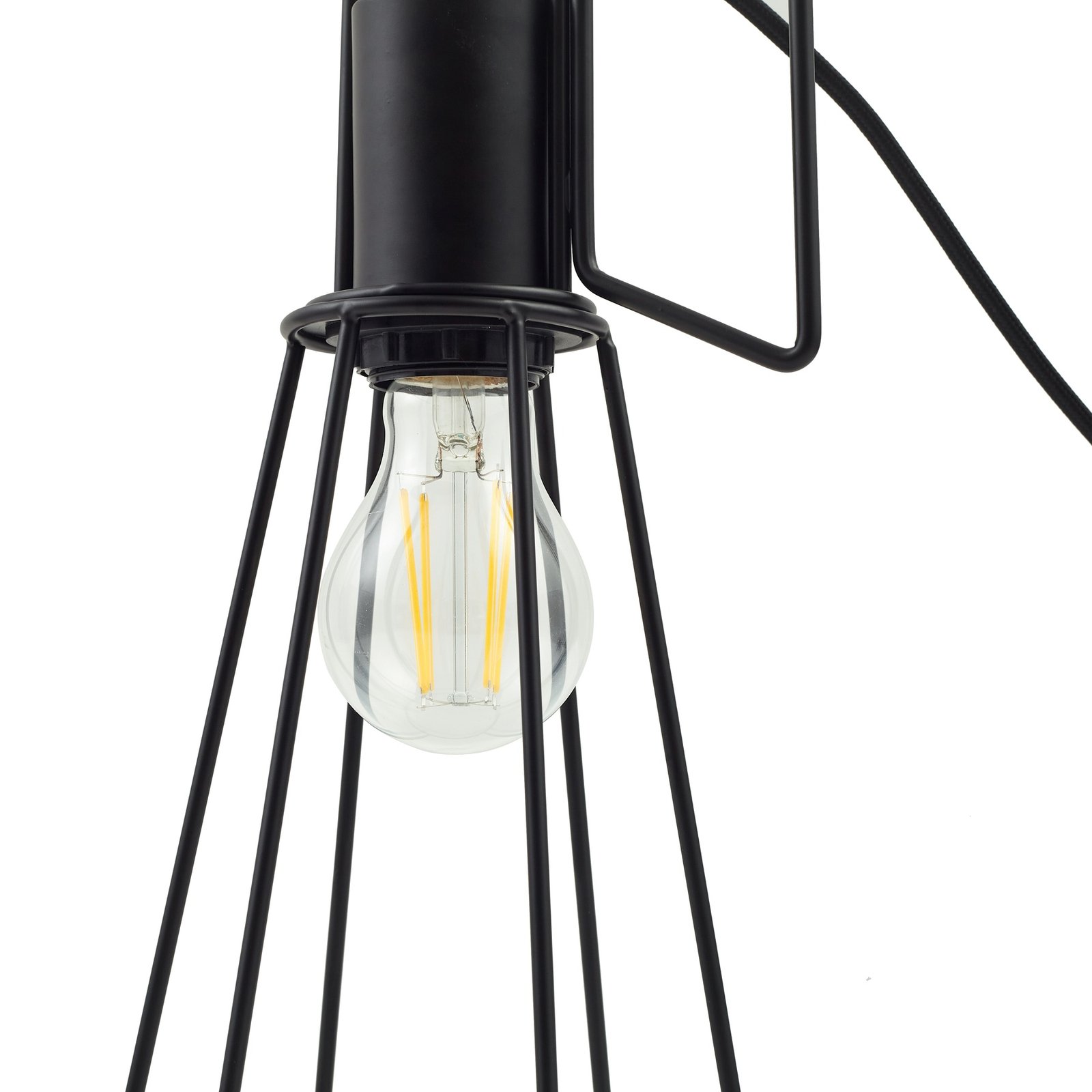 Lindby lampe à poser Tharion, noir, métal, Ø 15,4 cm