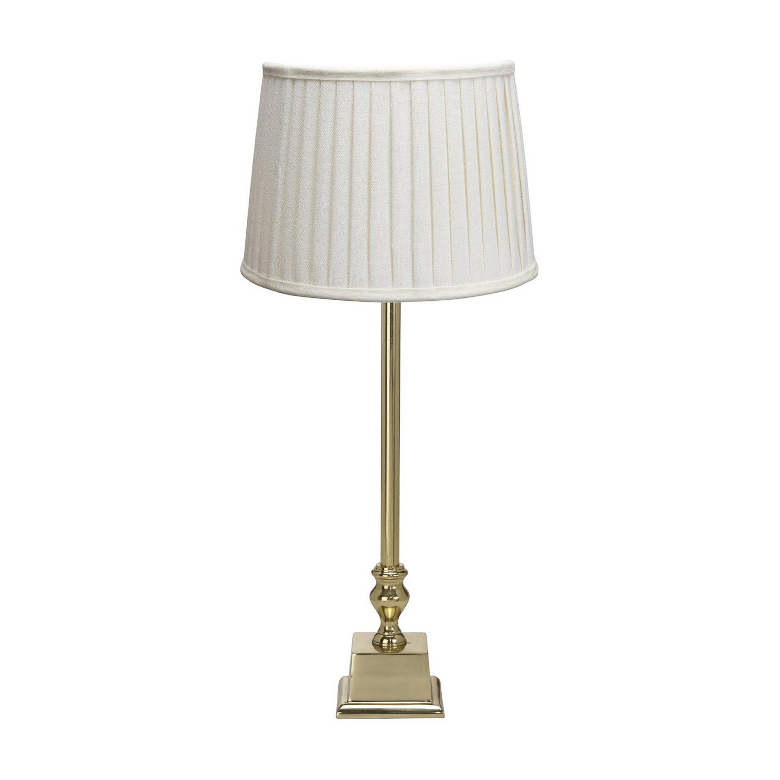 PR Home candeeiro de mesa Linné Sofia Plissé 66 cm linho branco/dourado