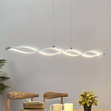 Lampada a sospensione LED Roan, ondulata