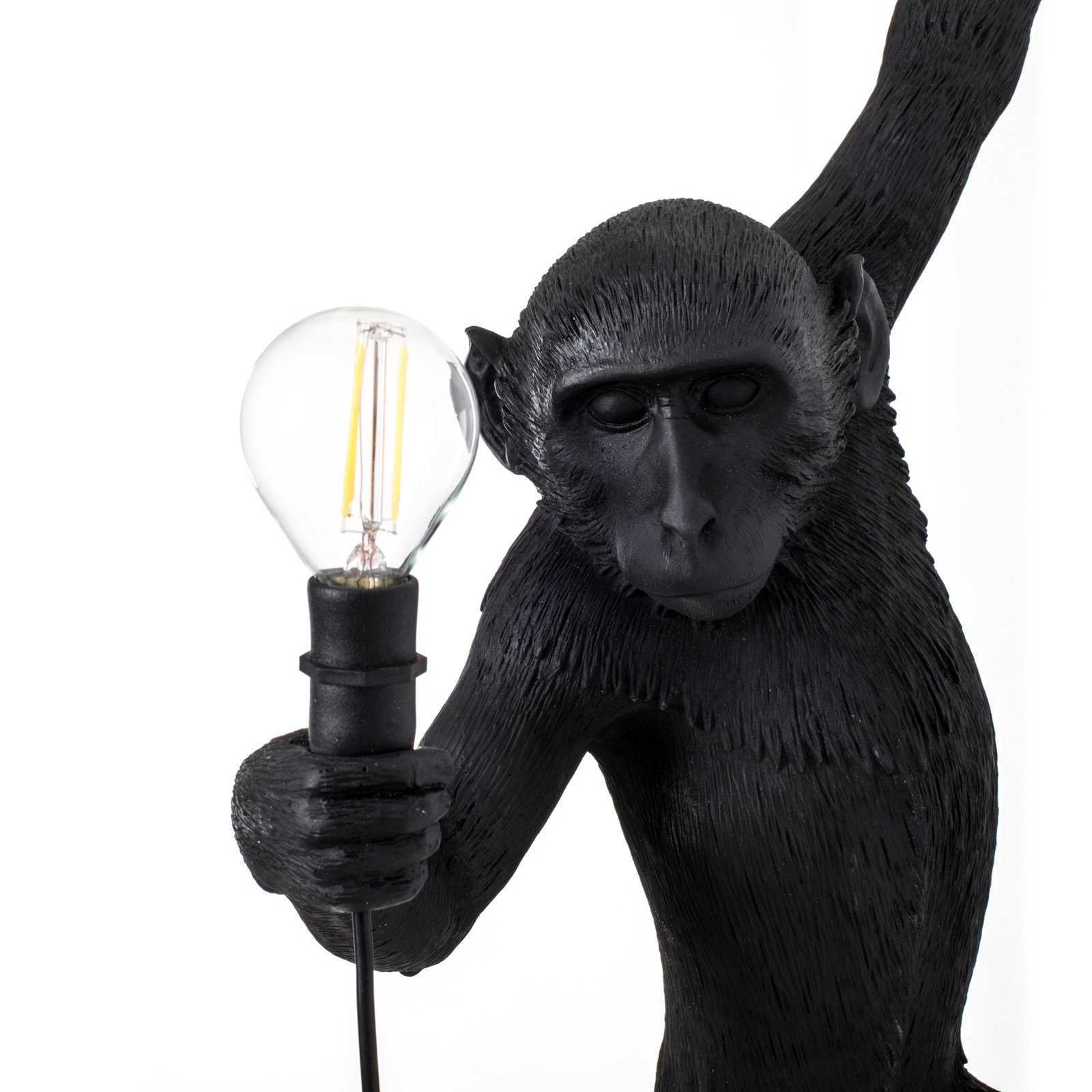 Monkey Hanging Candeeiro de Parede Exterior Left Black - Seletti