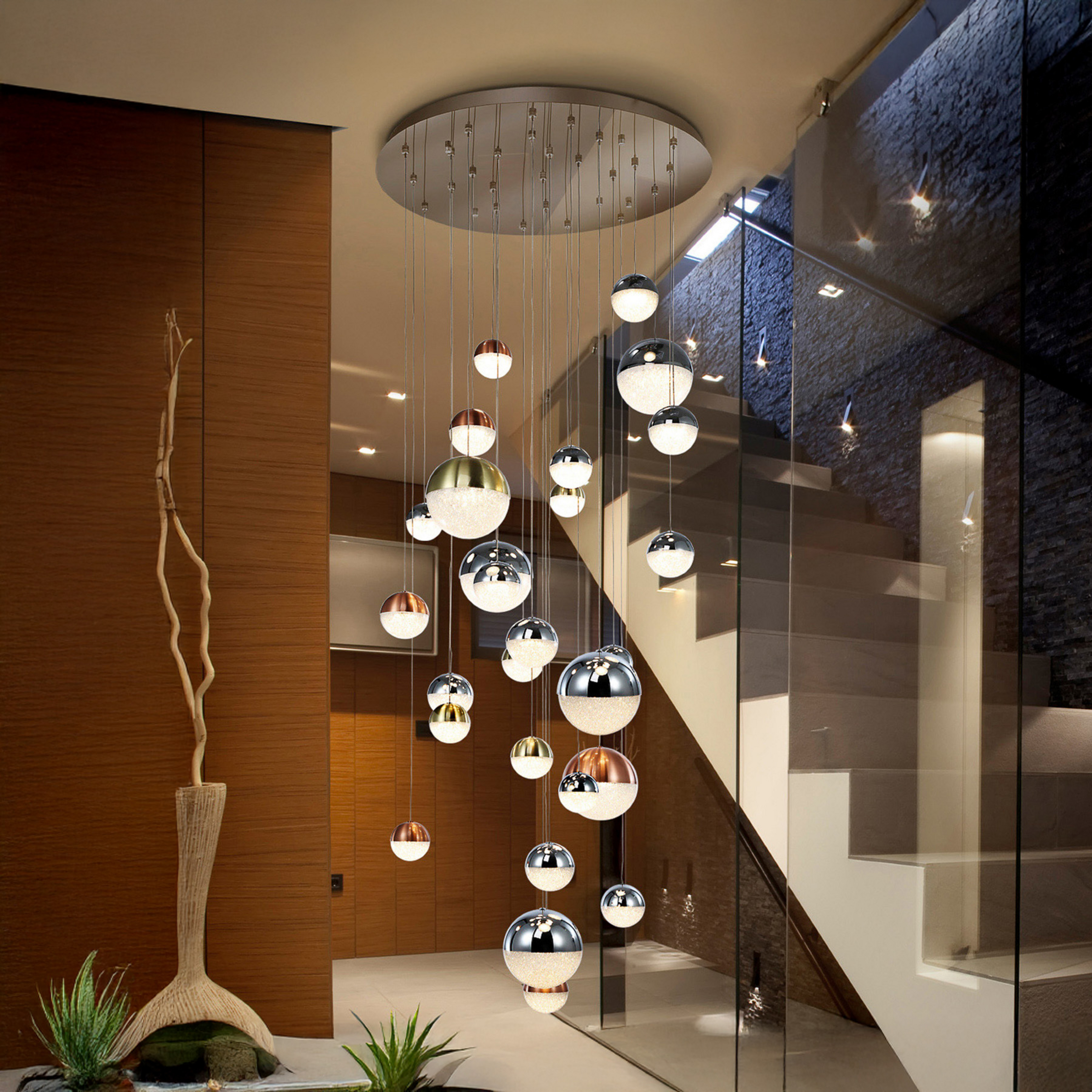 LED závesné svietidlo Sphere, 27 svetiel, viacfarebné, Ø 83 cm, stmievateľné