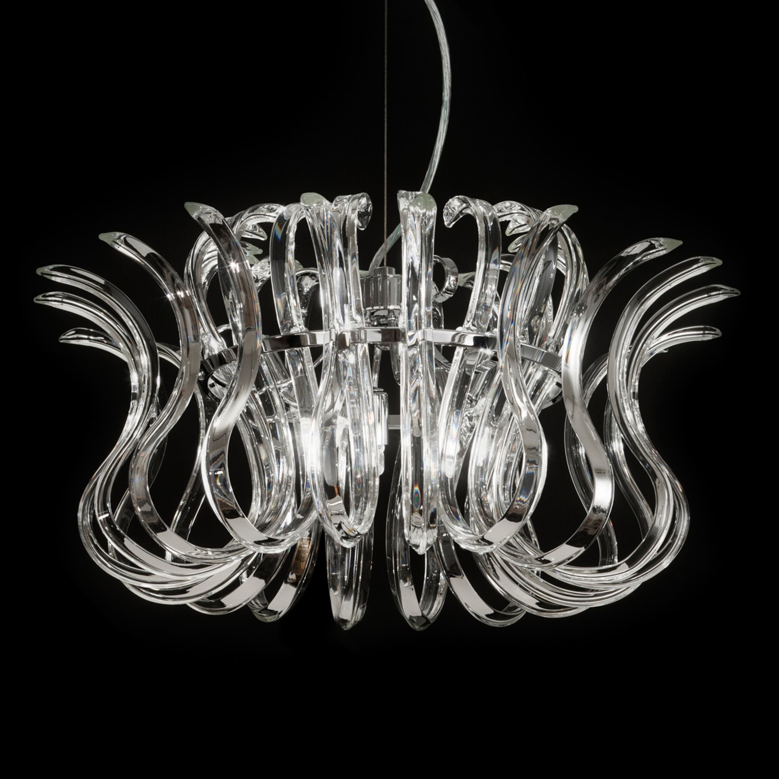 Glass hanging light Wave, 50 cm diameter
