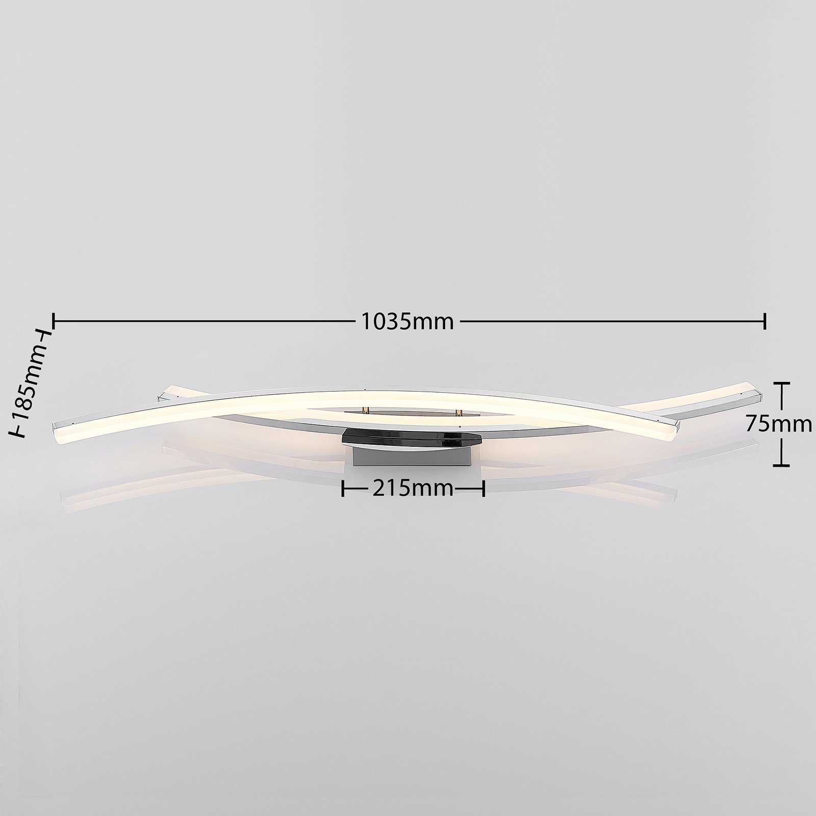 Lindby LED-Deckenleuchte Elarit, chromfarben, 104cm, dimmbar