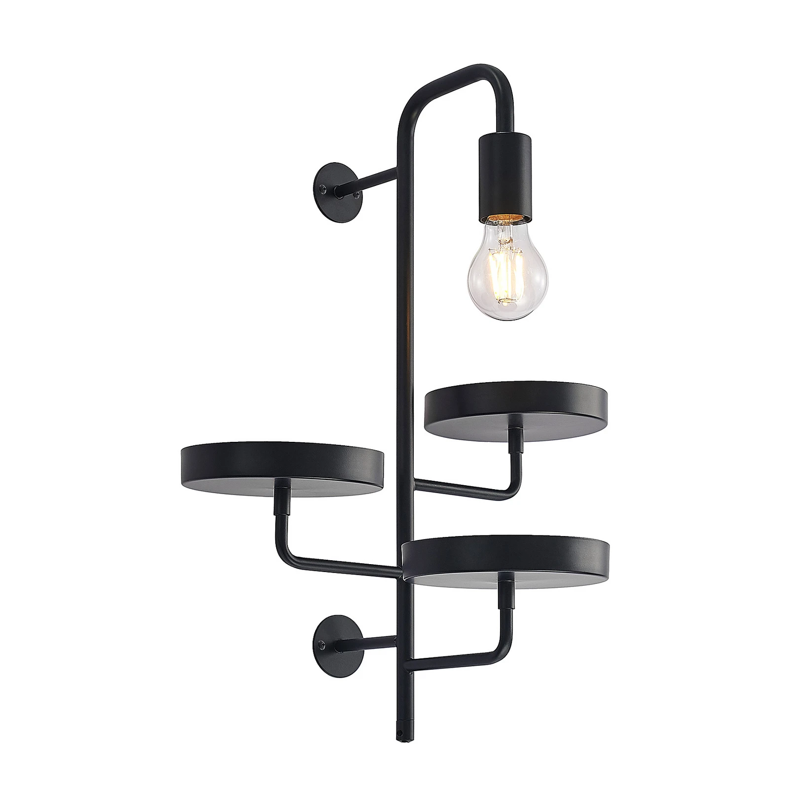 Lindby seinävalaisin Hanjo, korkeus 50 cm, musta, metallia