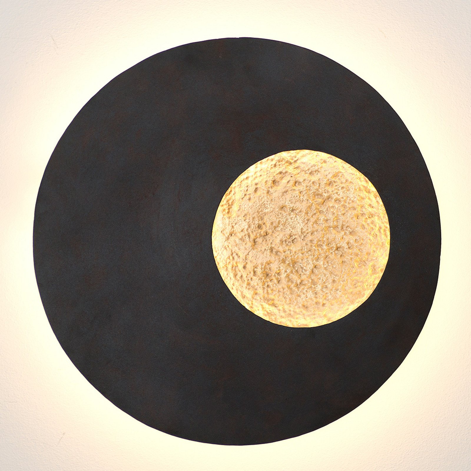 Holländer Aplică de perete LED Planet - Camera de zi / sufragerie - modern - negru-brun auriu - Metal