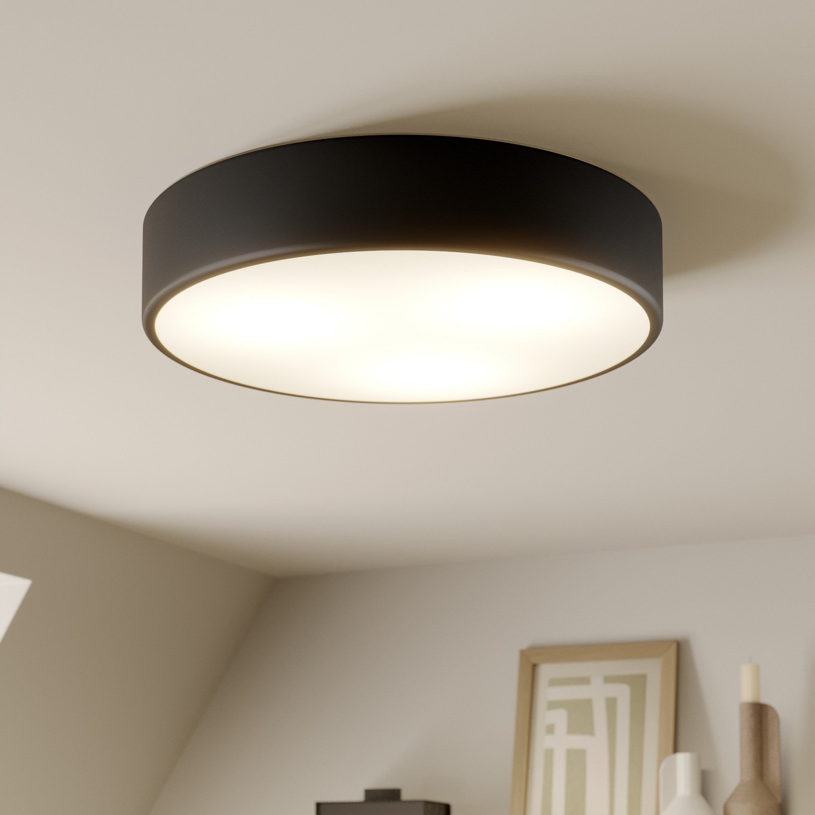 TEMAR LIGHTING Plachetă Cleo Ø 40 cm IP20 negru metal E27 - Camera de zi / sufragerie - Modern