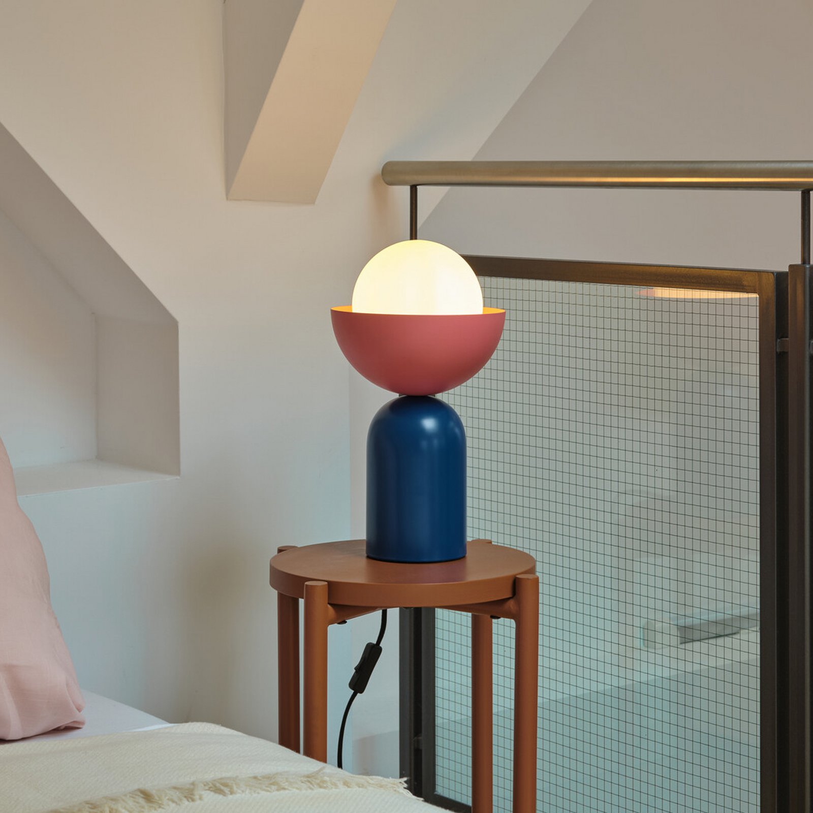 Stolová lampa OSRAM Decor Bowl, modrá/ružová, oceľ, E14