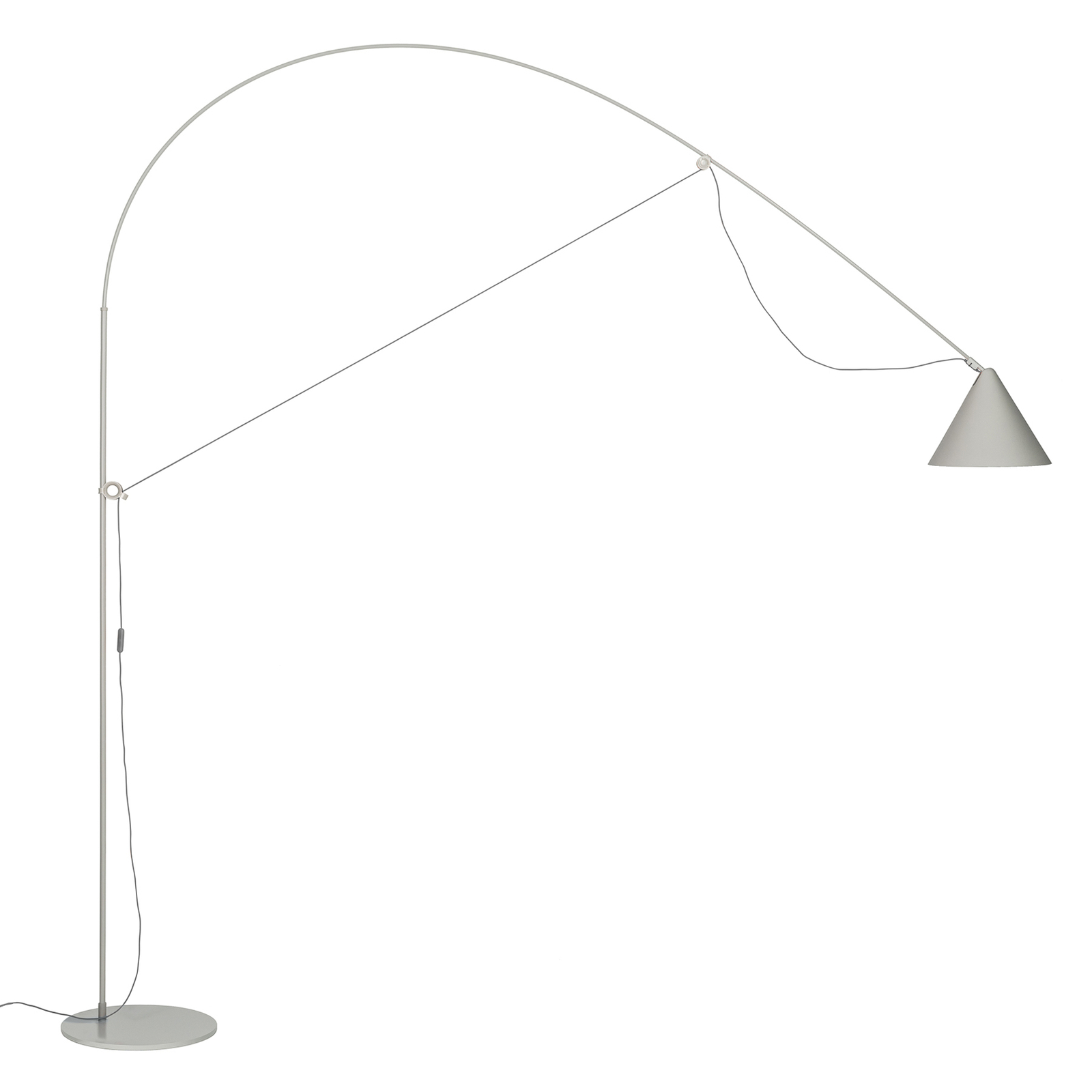 candeeiro de pé LED midgard AYNO XL, cinzento/cinzento, 4.000 K, 290 cm