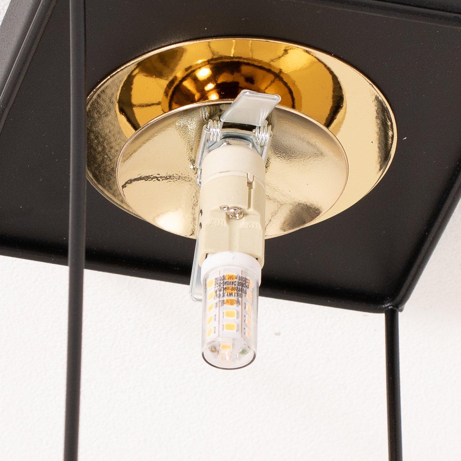 Deckenleuchte Aroma, 1-flammig, schwarz/weiß/gold, Stahl