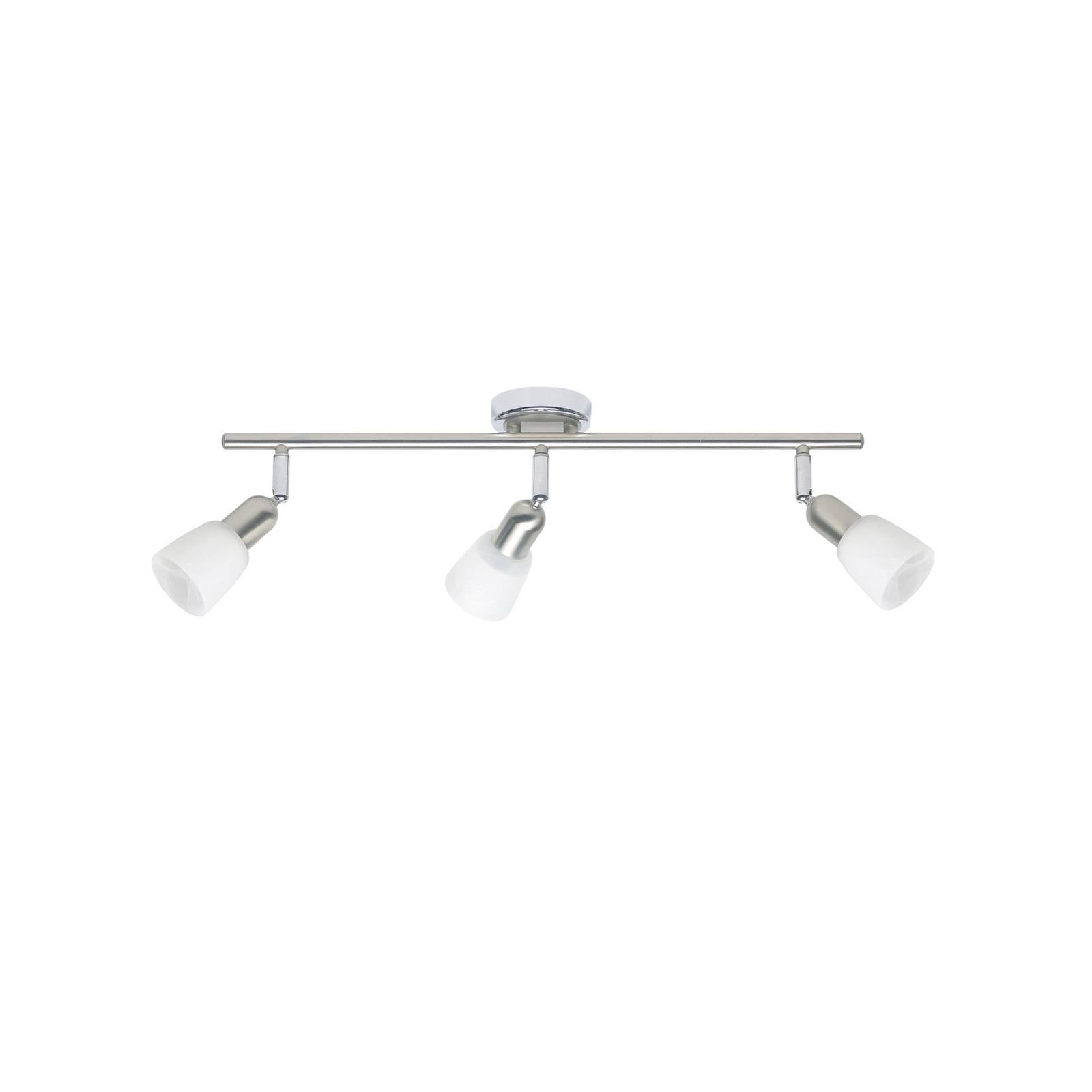 Deckenstrahler Sofia, eisen/chrom/weiß, Länge 57 cm, 3-flg.