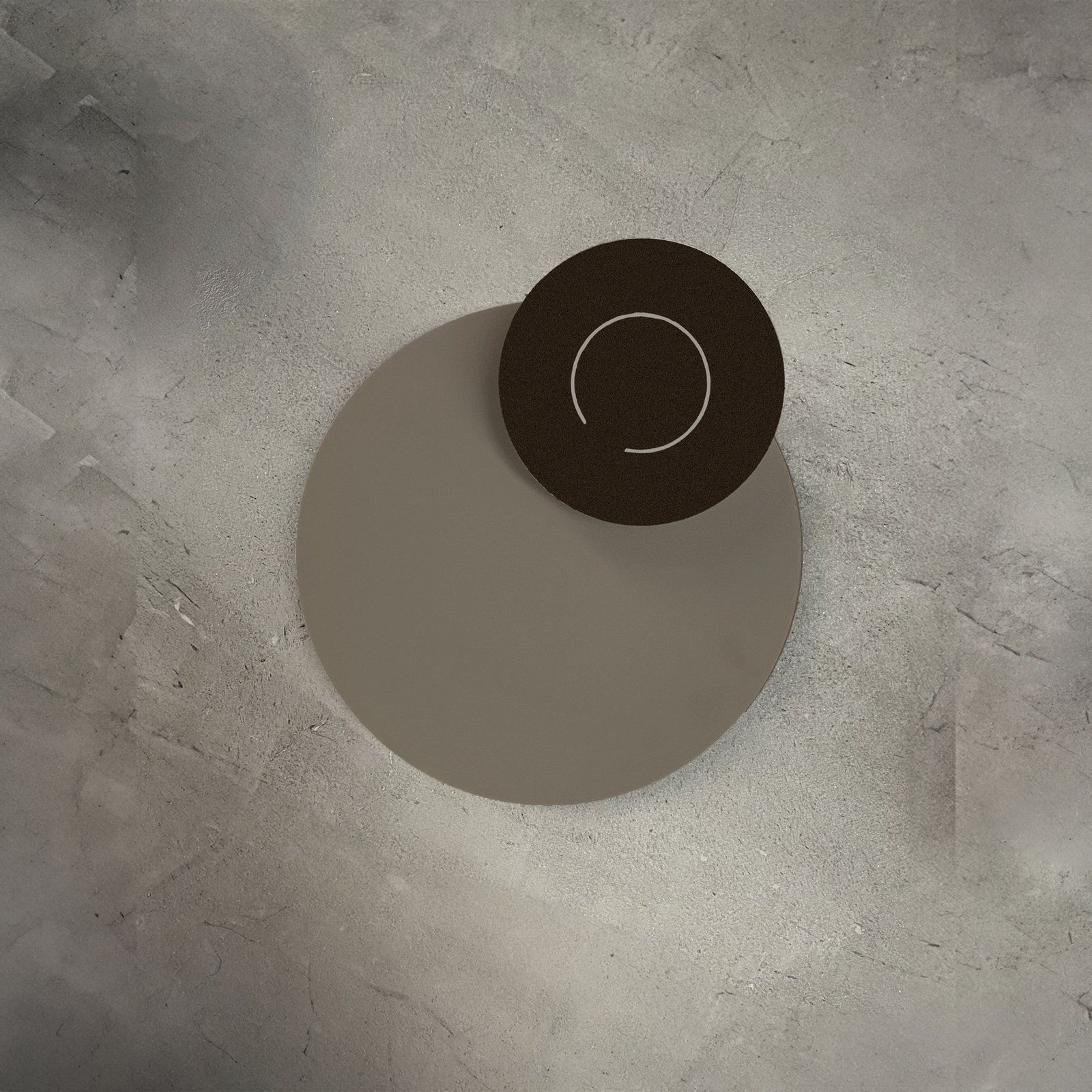 Knikerboker LED wall lamp DoppioZero, cream/brown, Ø 30 cm