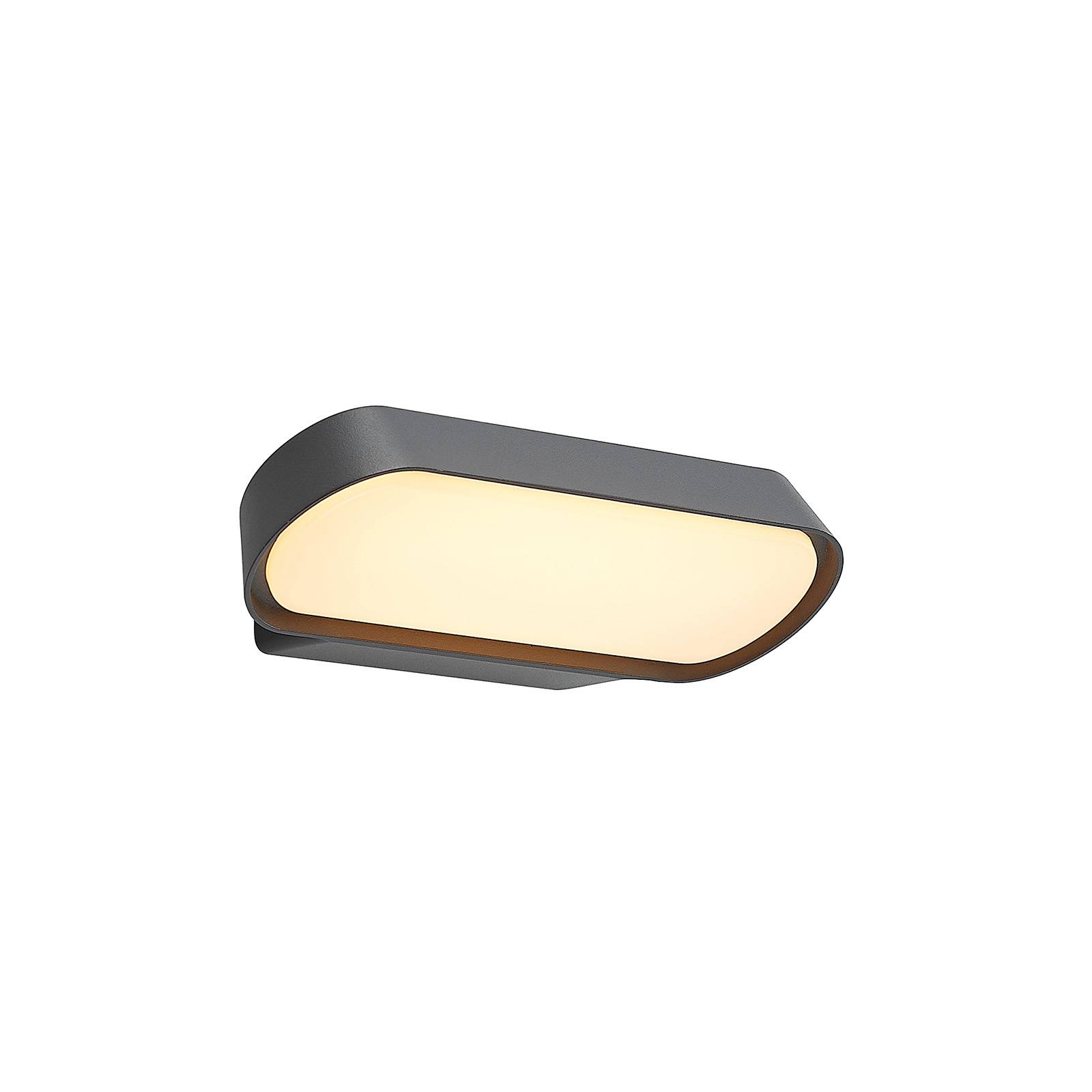 Lucande Badriya LED outdoor wall light width 25 cm, aluminium, polycarbonate, 11 W, W: 25 cm, H: 6.9 cm