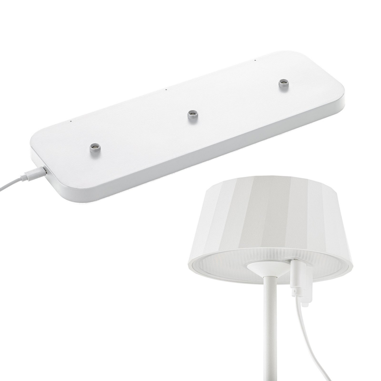 LED tölthető asztali világítás Facetta, 3 db-os szett, fehér, 22 cm, IP44