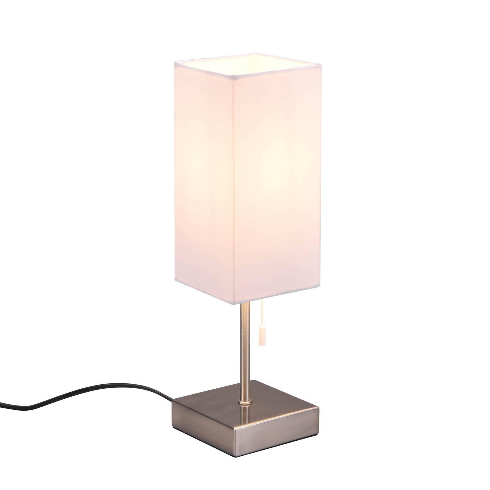 Lampe à poser Ole avec port USB blanc/nickel