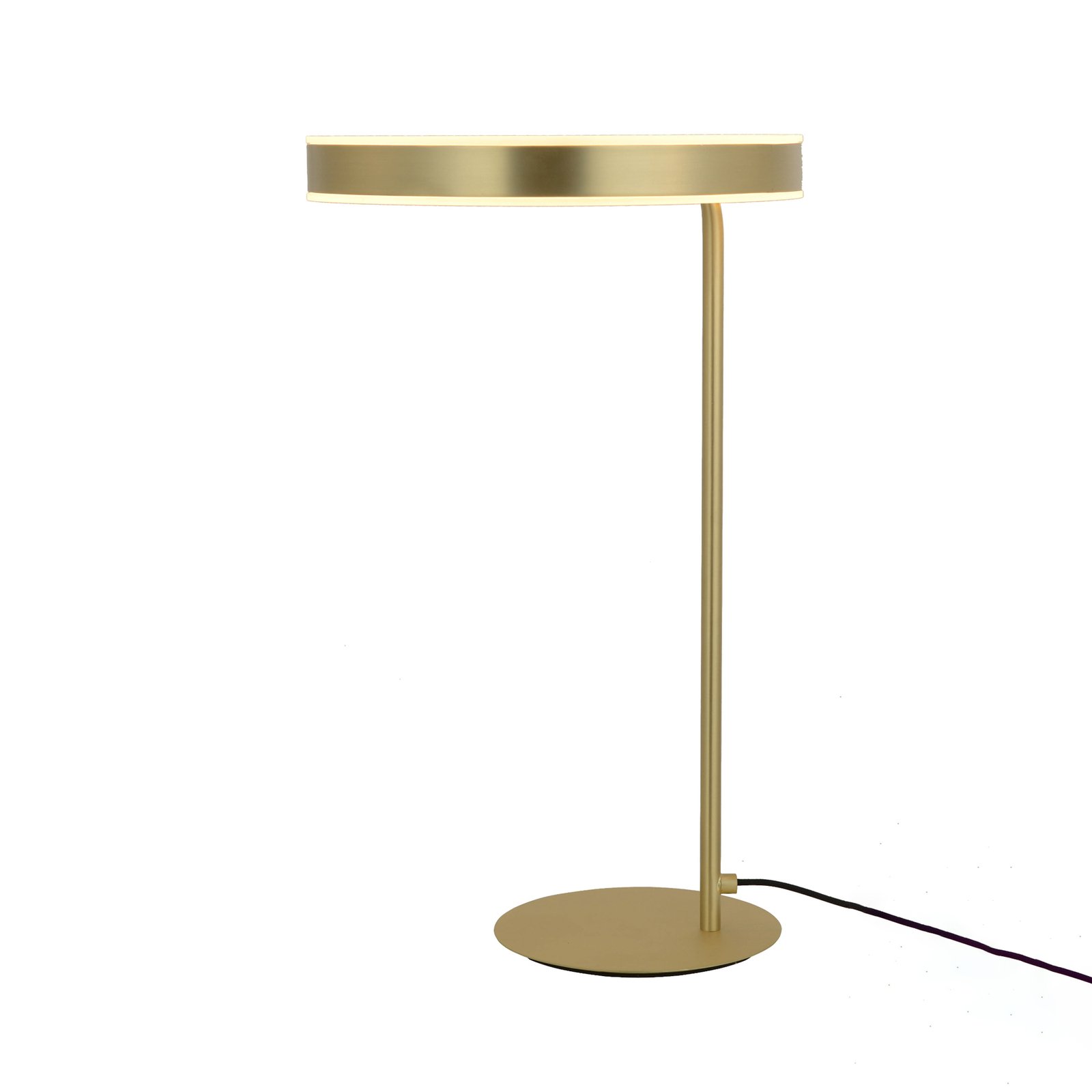 Lucande Lámpara de mesa LED Yekta, 3-stepdim, color latón