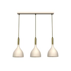Lámpara colgante Noak, 3 luces, beige/oro, alargada, acero