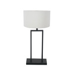Tafellamp Stang 3860ZW, zwart/wit linnen, hoogte 55 cm