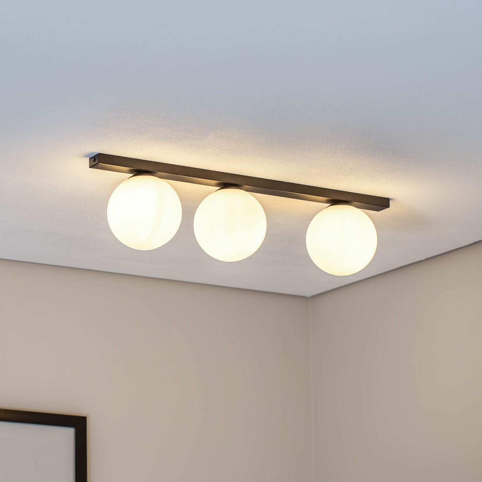 EMIBIG LIGHTING Plafonieră Fit negru/opal 3 becuri - Camera de zi / sufragerie - modern - negru opal - Metal