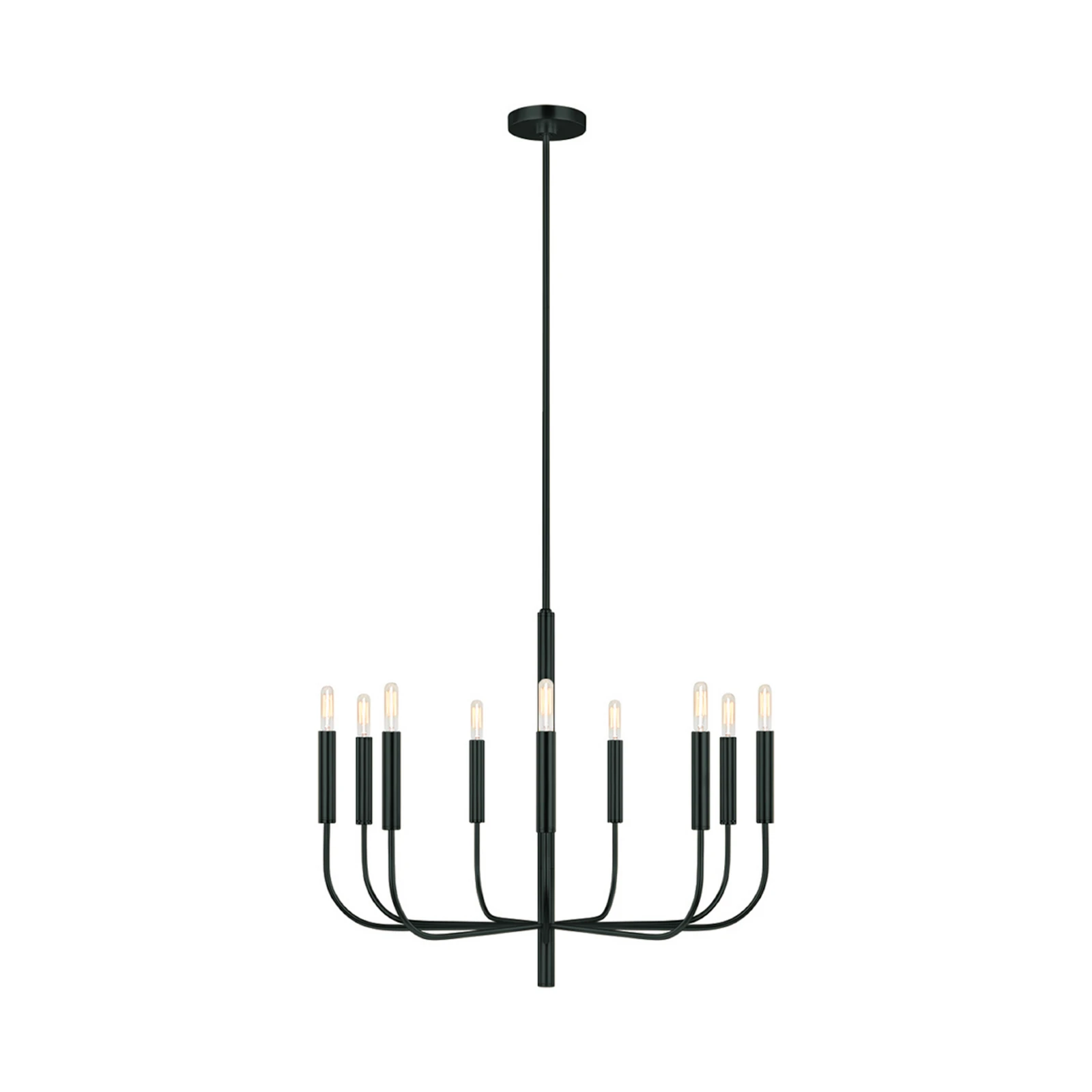 Lampadario Brianna, nero, Ø 84 cm, a 9 luci, in metallo