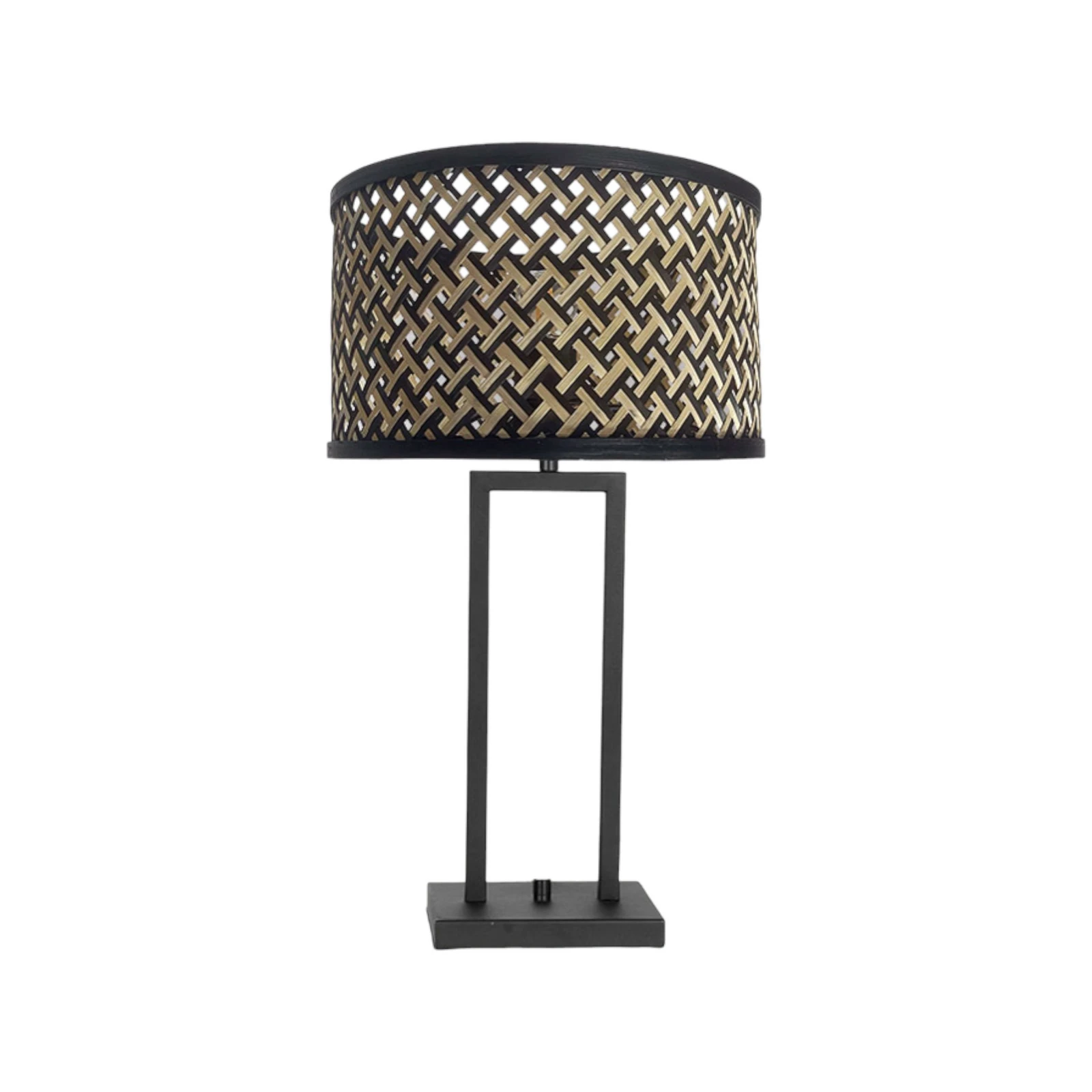 Stolová lampa Stang 3703ZW, opletenie čierne/prírodné