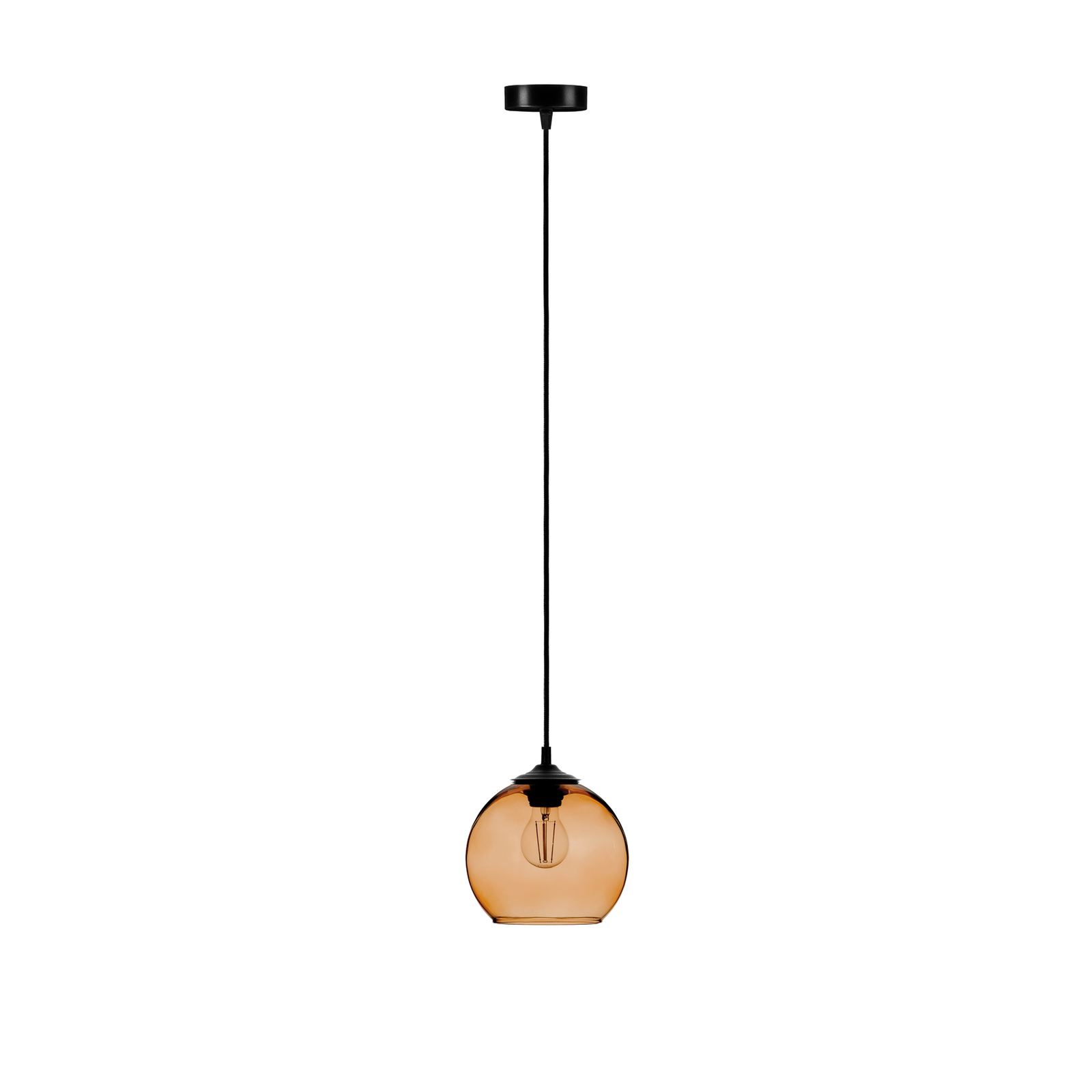 Hanging light ball glass ball shade amber Ø 20cm