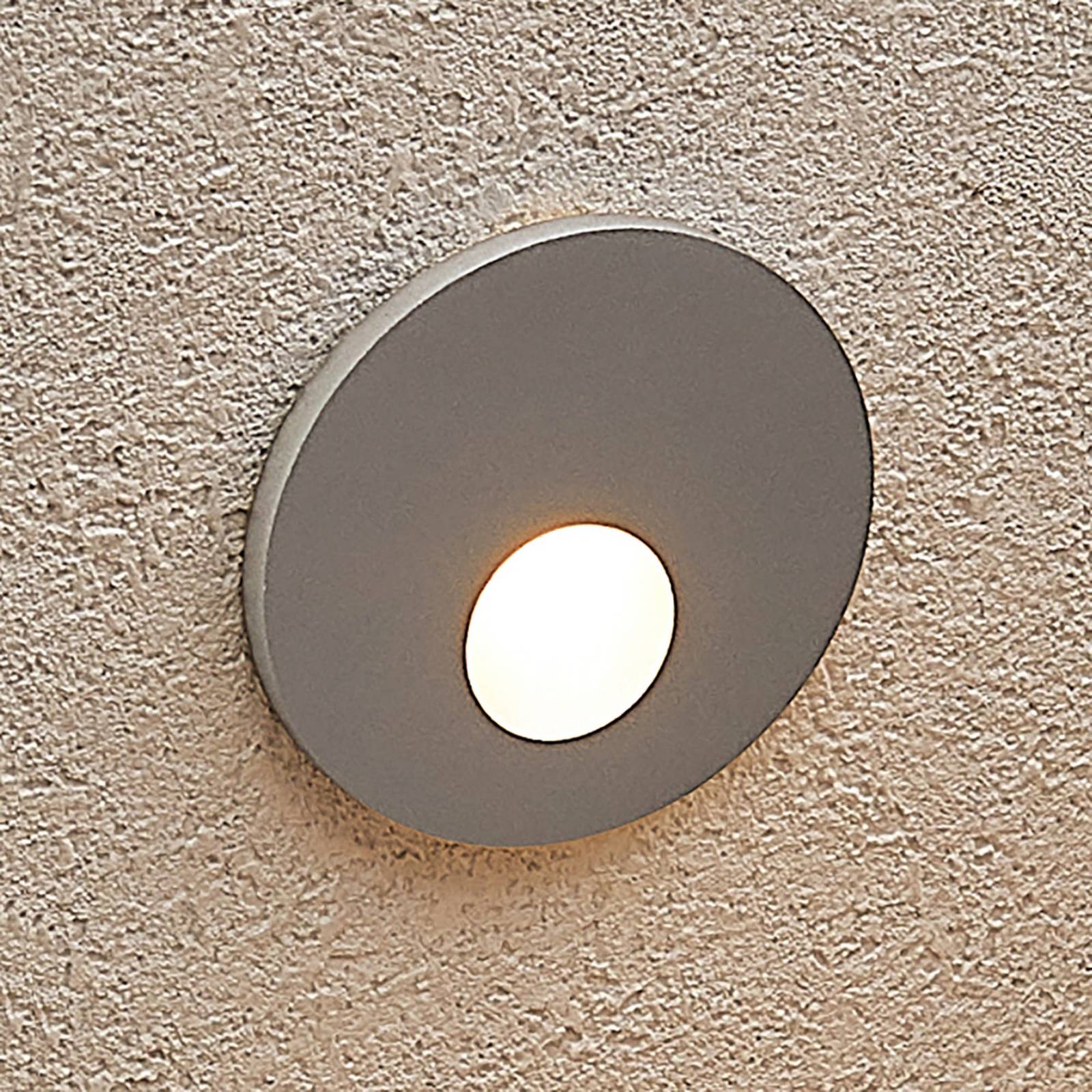 Arcchio Vexi LED recessed light, round silver grey