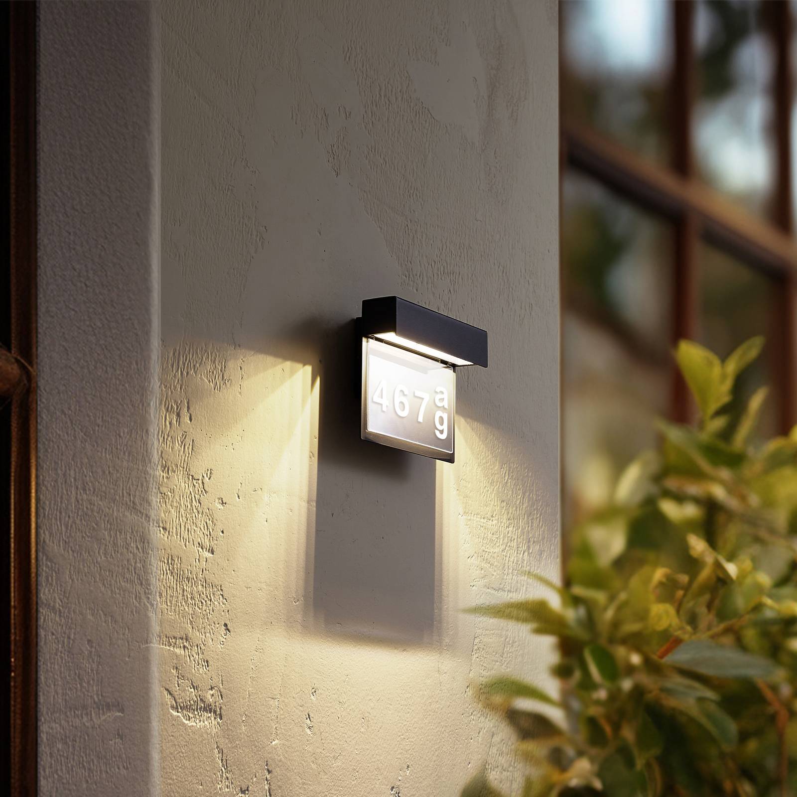 Lindby LED-Hausnummer-Leuchte Antal, anthrazit, Alu günstig online kaufen