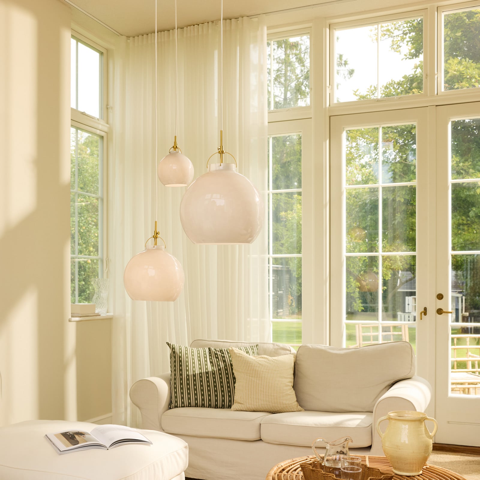 TOSCANA Hängeleuchte, grau, Ø 36 cm, Glas Halo Design - Esszimmer - Einflammig