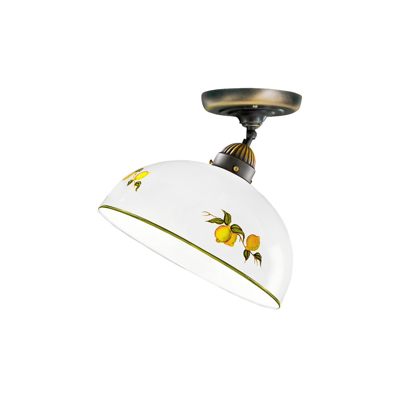 austrolux Kolarz plafonieră Nonna Ø 30 cm lămâi margine netedă - Camera de zi / sufragerie - Casă de țară / Rustic - alb colorat alamă - Sticlă
