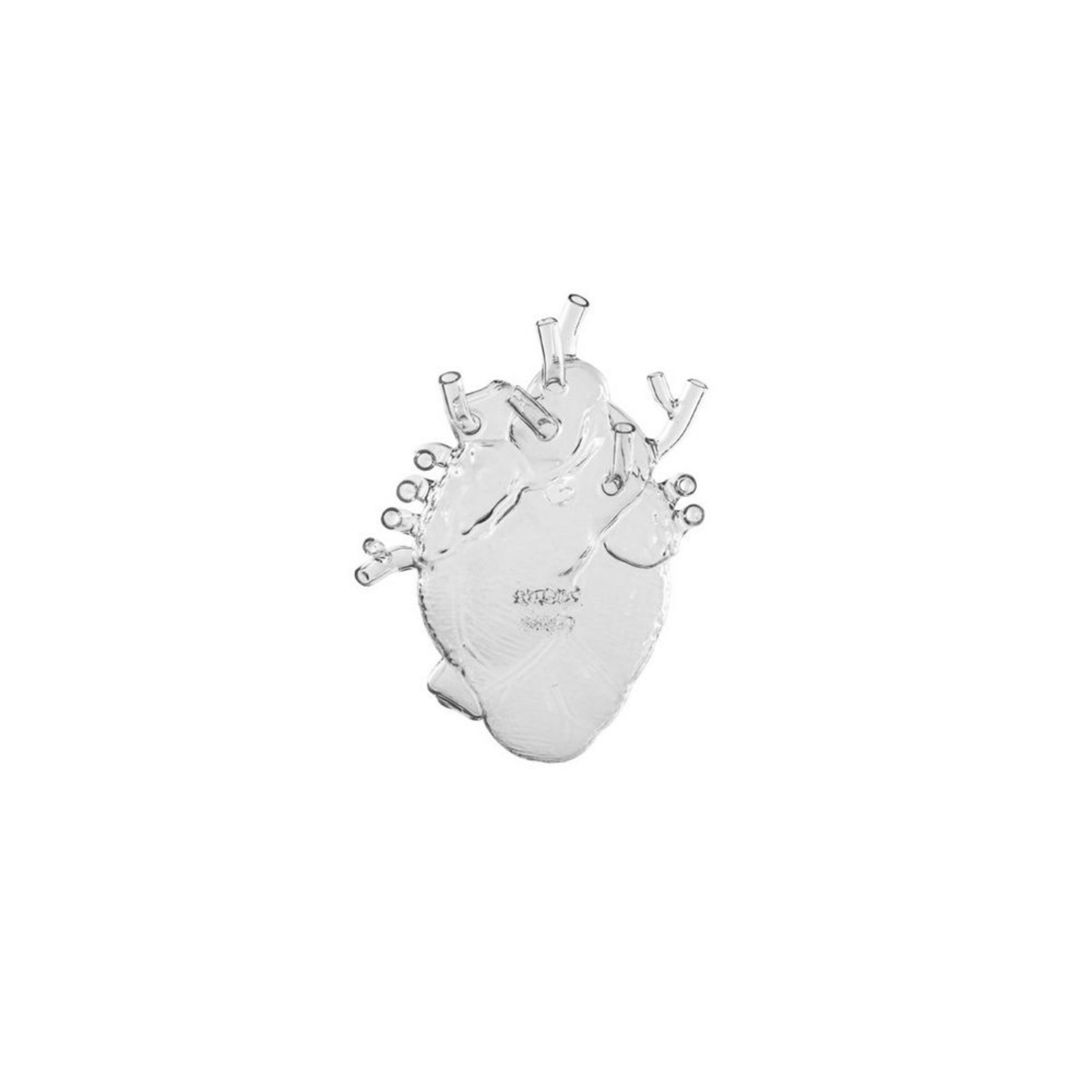 Love In Bloom Glass Heart Vase - Seletti