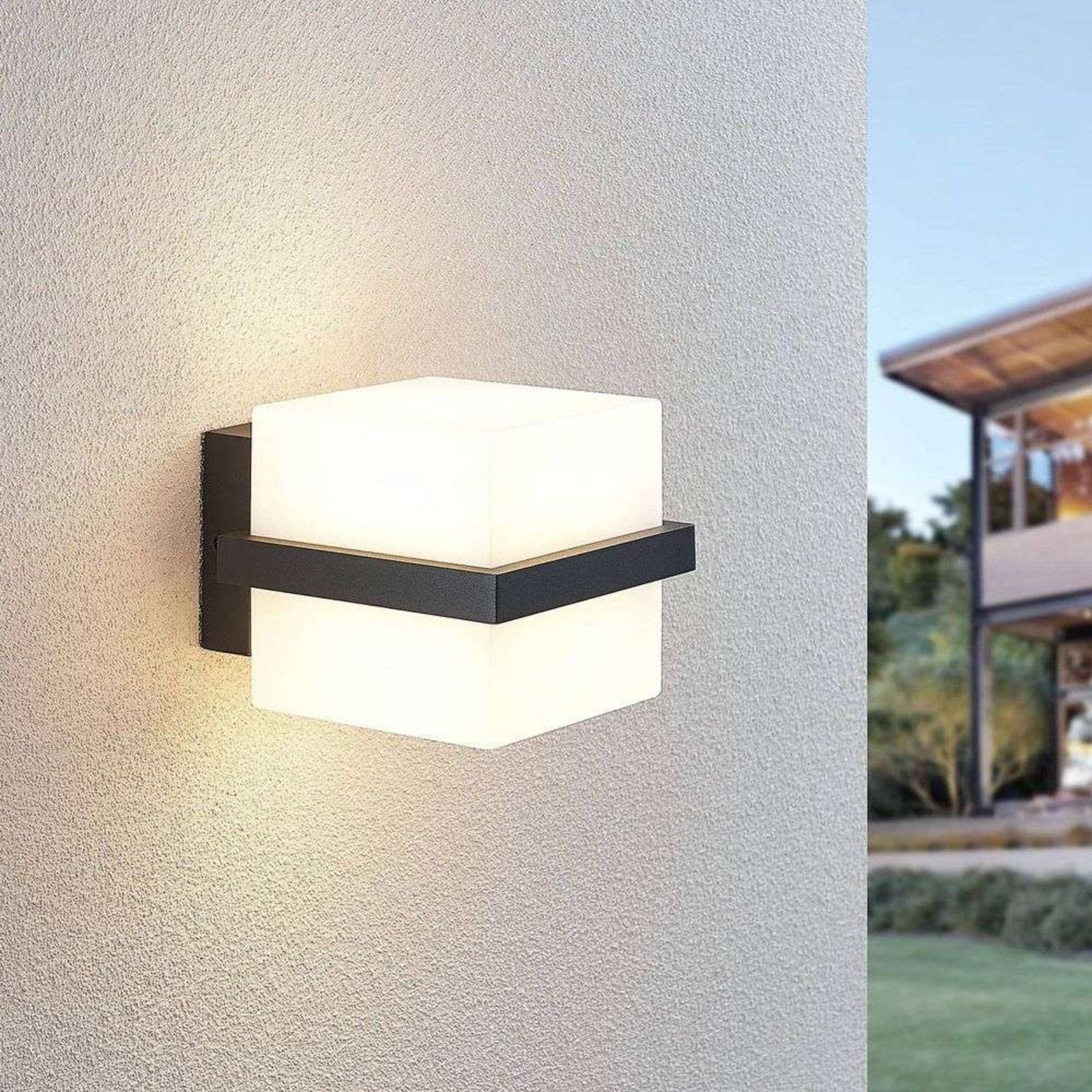 Auron LED Candeeiro de Parede Exterior Dark Grey - Lindby