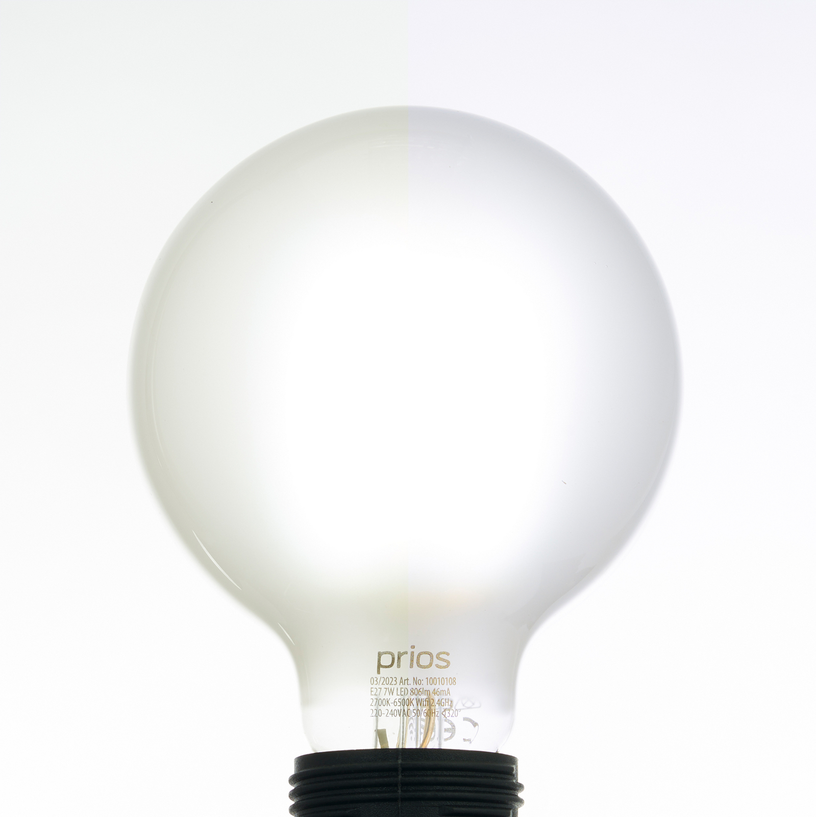Smart LED-E27-Lampe G95 7W WLAN matt tunable white