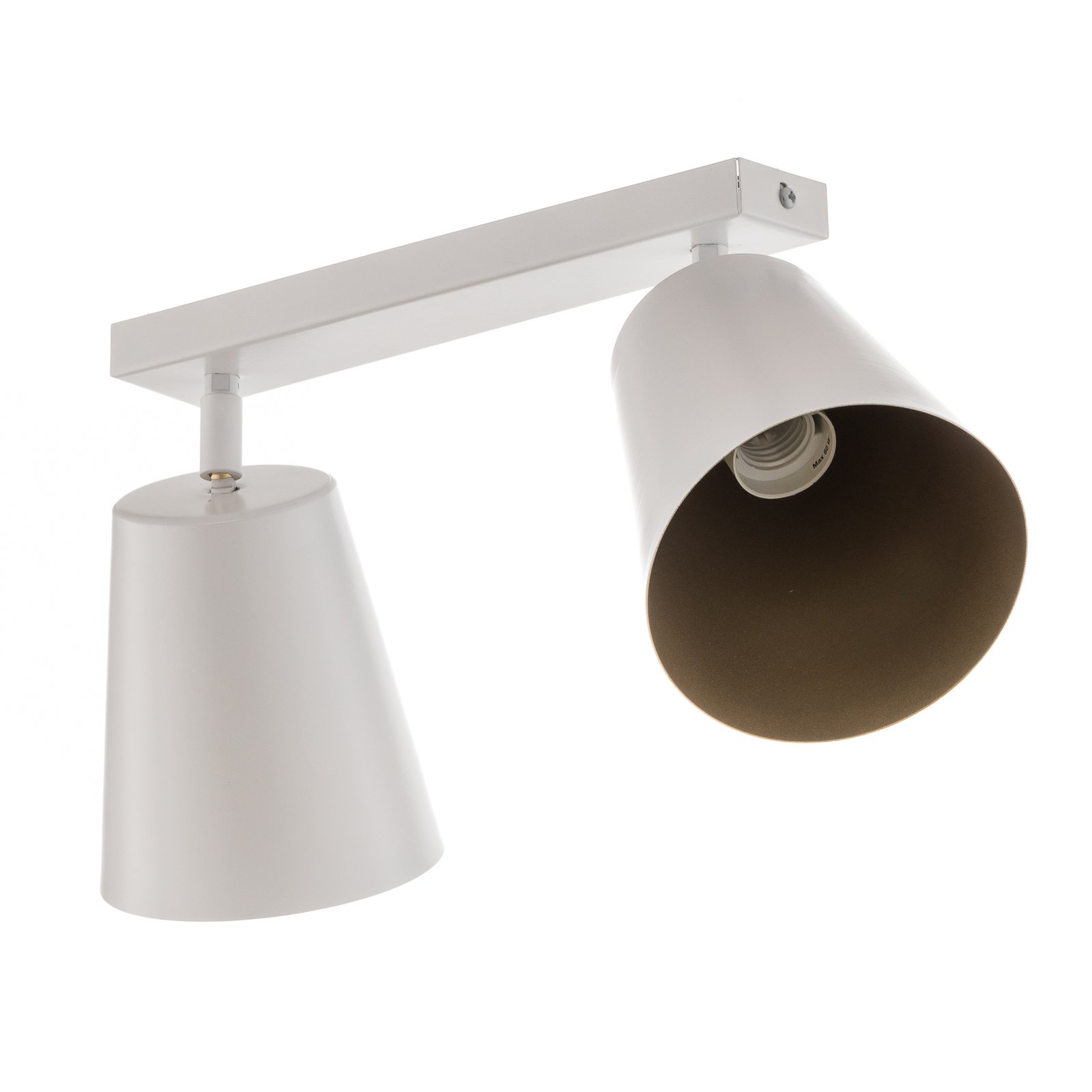 Plafondspot Prism, 2-lamps, wit/goud