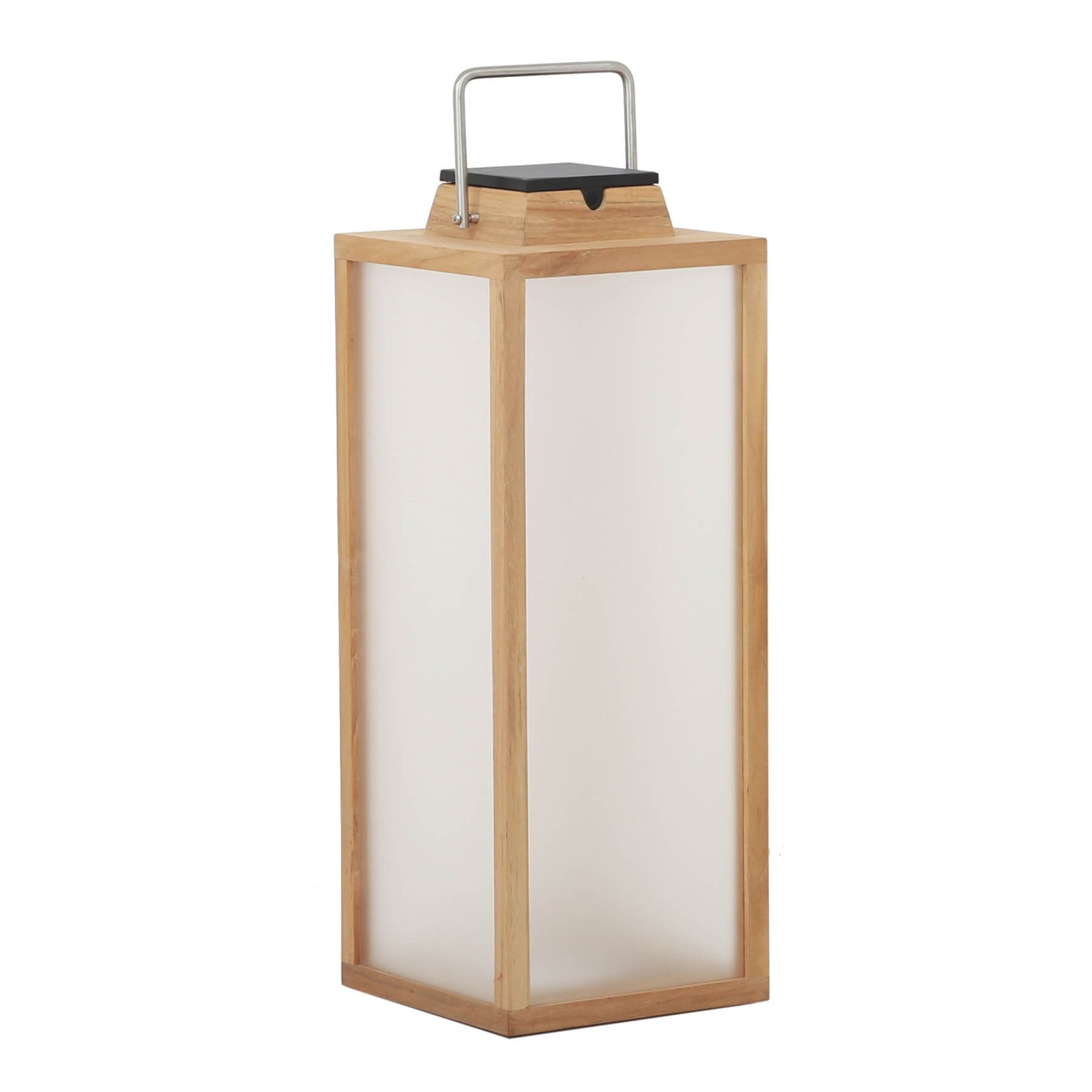 Latarnia solarna LED Tradition z drewna teak 65 cm
