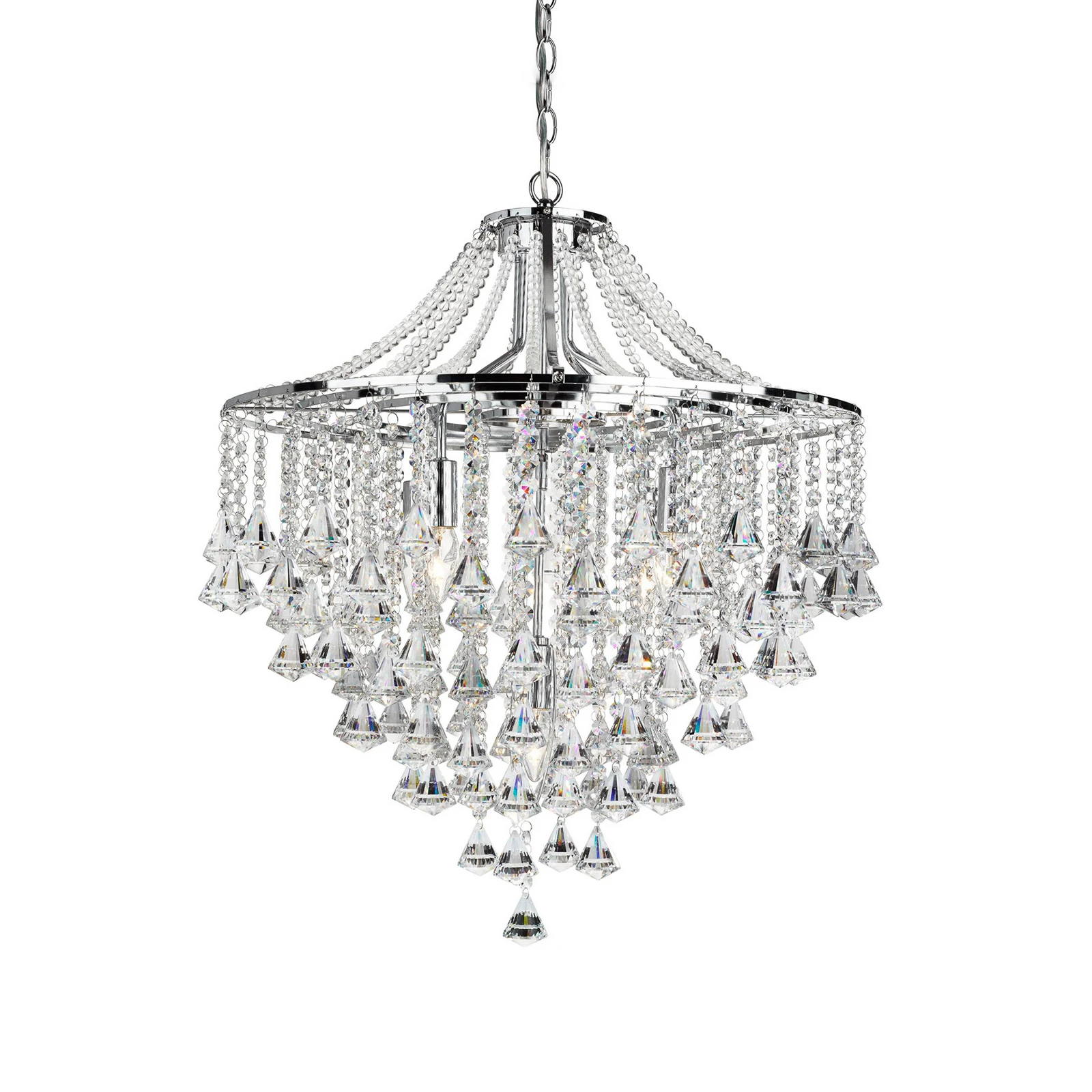 Lámpara de araña Dorchester, cristal, 5 luces, Ø 64 cm, E14