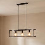Lindby pendant light Emily, 72 cm, black, 3-bulb, metal