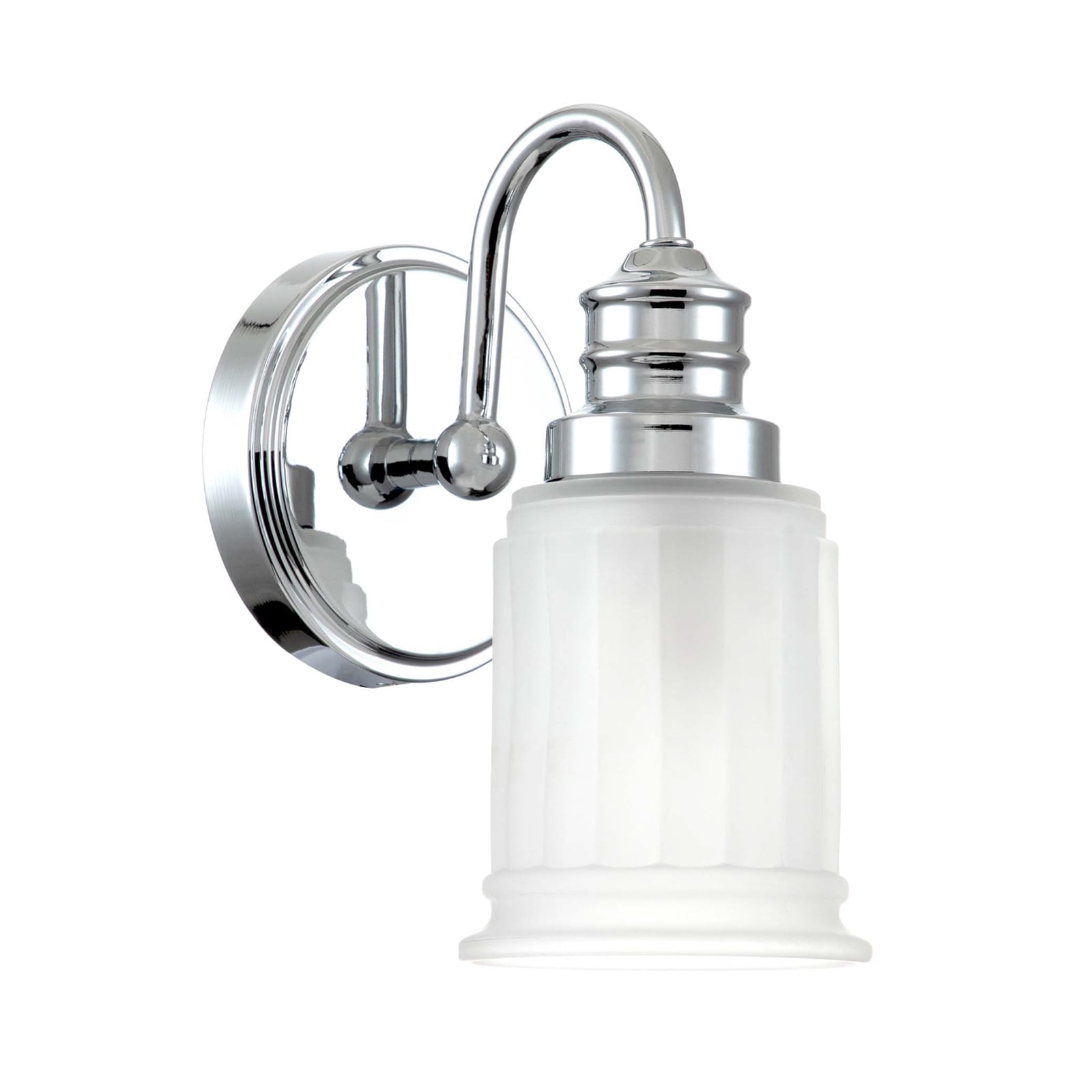 Swell væglampe, krom, glas, 24 cm, IP44, G9 – QUOIZEL