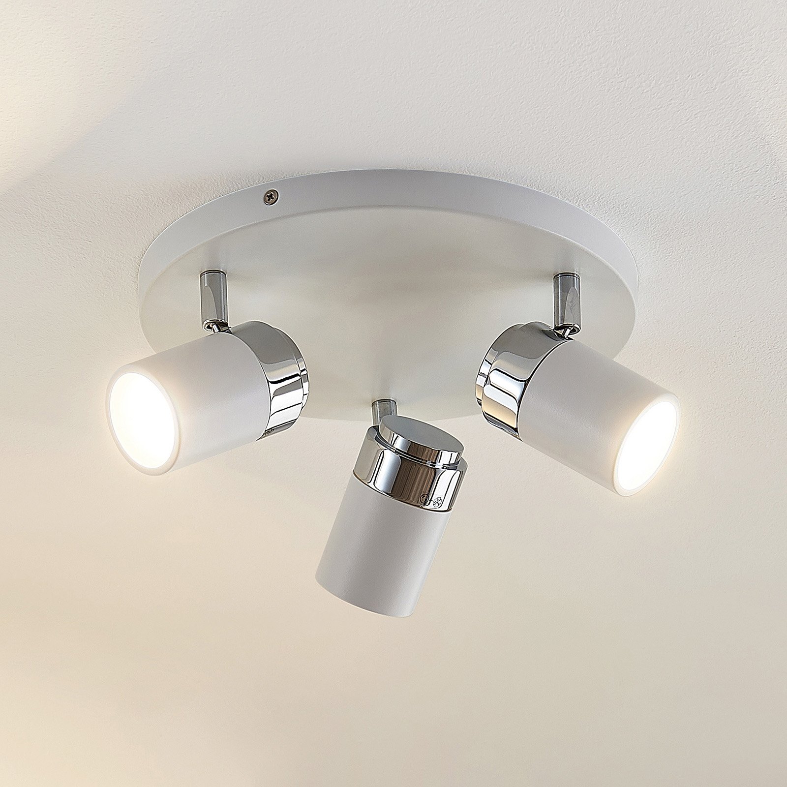 Kardo bathroom circular ceiling spot, white/chrome