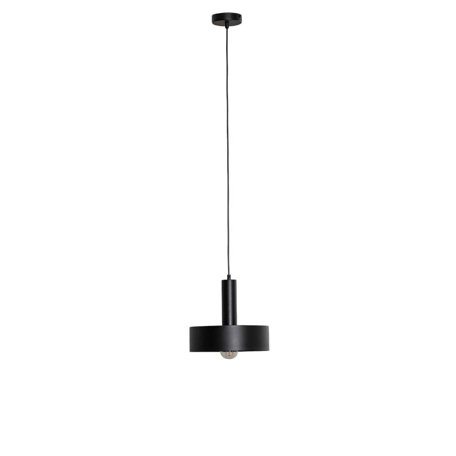 Lampada a sospensione Vitrum rotonda, nera, cilindrica, Ø 27 cm