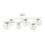 Plafondlamp Zoe, beige, lengte 72 cm, 6-lamps, glas, E14