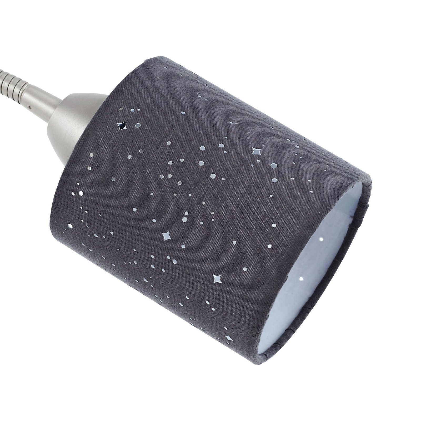 Jaileen vloerlamp 170 cm, grijs, leeslampje, textiel - Lindby