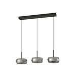 Martis LED hanglamp, zwart, 3-lamps, step-dim - Lucande